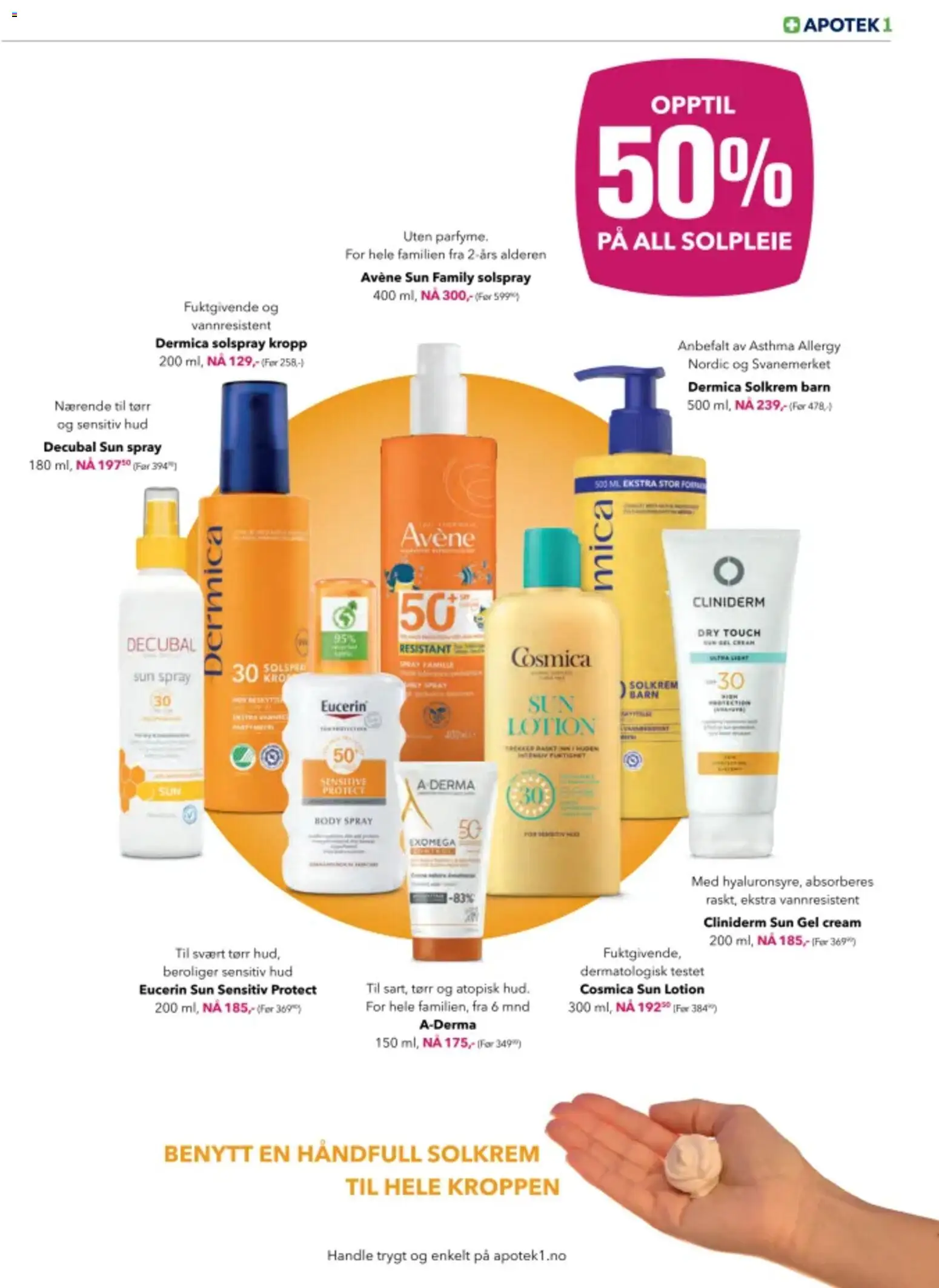 {H1} | Side: 3 | Produkter: Body Spray, Solkrem Barn, Parfyme, Solkrem