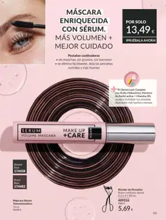 Vista previa MÁSCARA ENRIQUECIDA CON SÉRUM. MÁS VOLUMEN + MEJOR CUIDADO, Pestañas cautivadoras • sin manchas, sin grumos, sin borrones • se elimina fácilmente, deja las pestañas nutridas y más fuertes válido desde el 01.05.2026 | Página: 43
