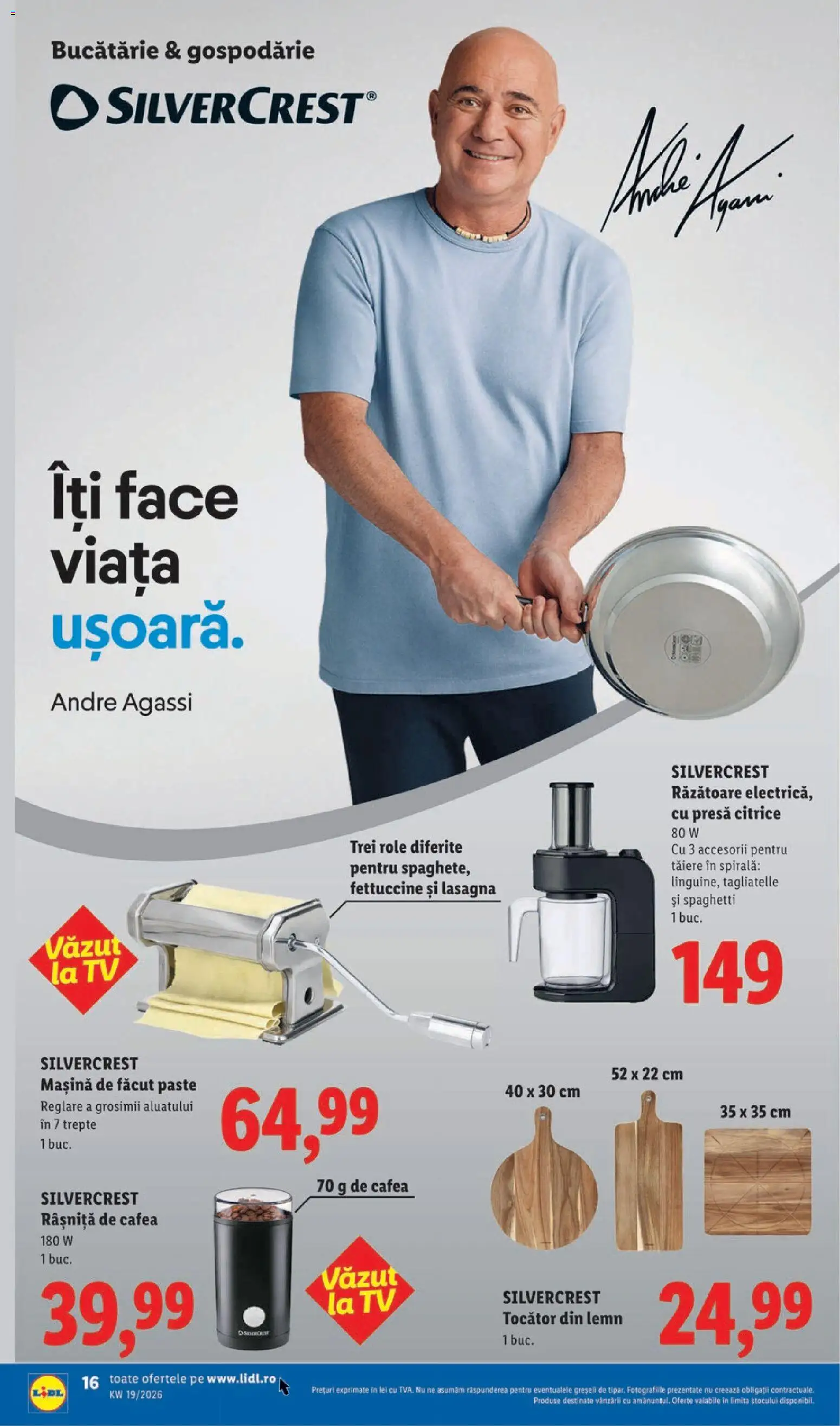 Noul catalog Lidl – valabil de la 04.05.2026 | Pagină: 16 | Produse: Bucătărie, Tocător, Cafea, Paste