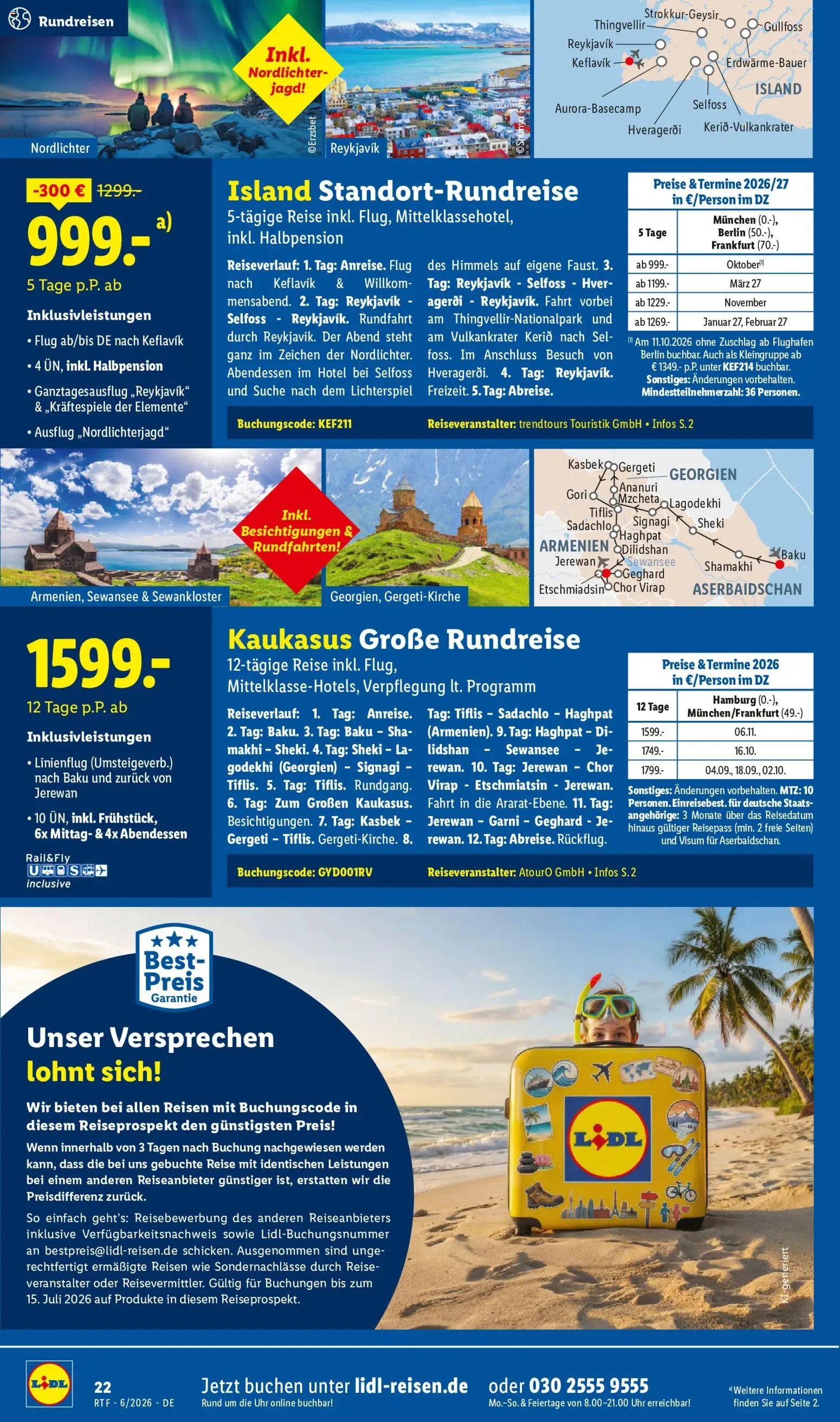 Lidl Reisen Reise-Highlights – gültig ab 13.06.2026 | Seite: 22 | Produkte: Uhr
