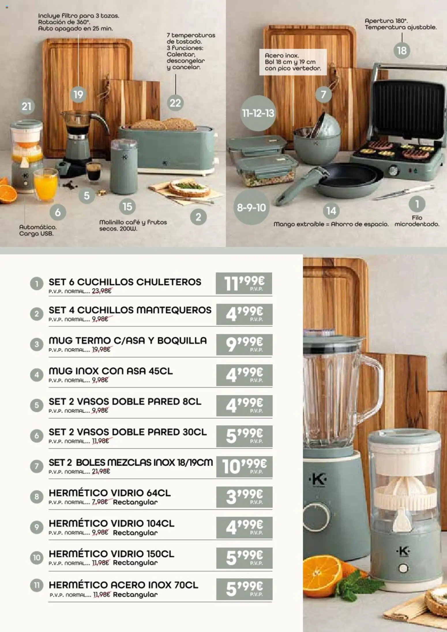 Eroski Brio │ válido desde el 15/10/2026 | Página: 2 | Productos: Café, Vasos, Cuchillos, Mango
