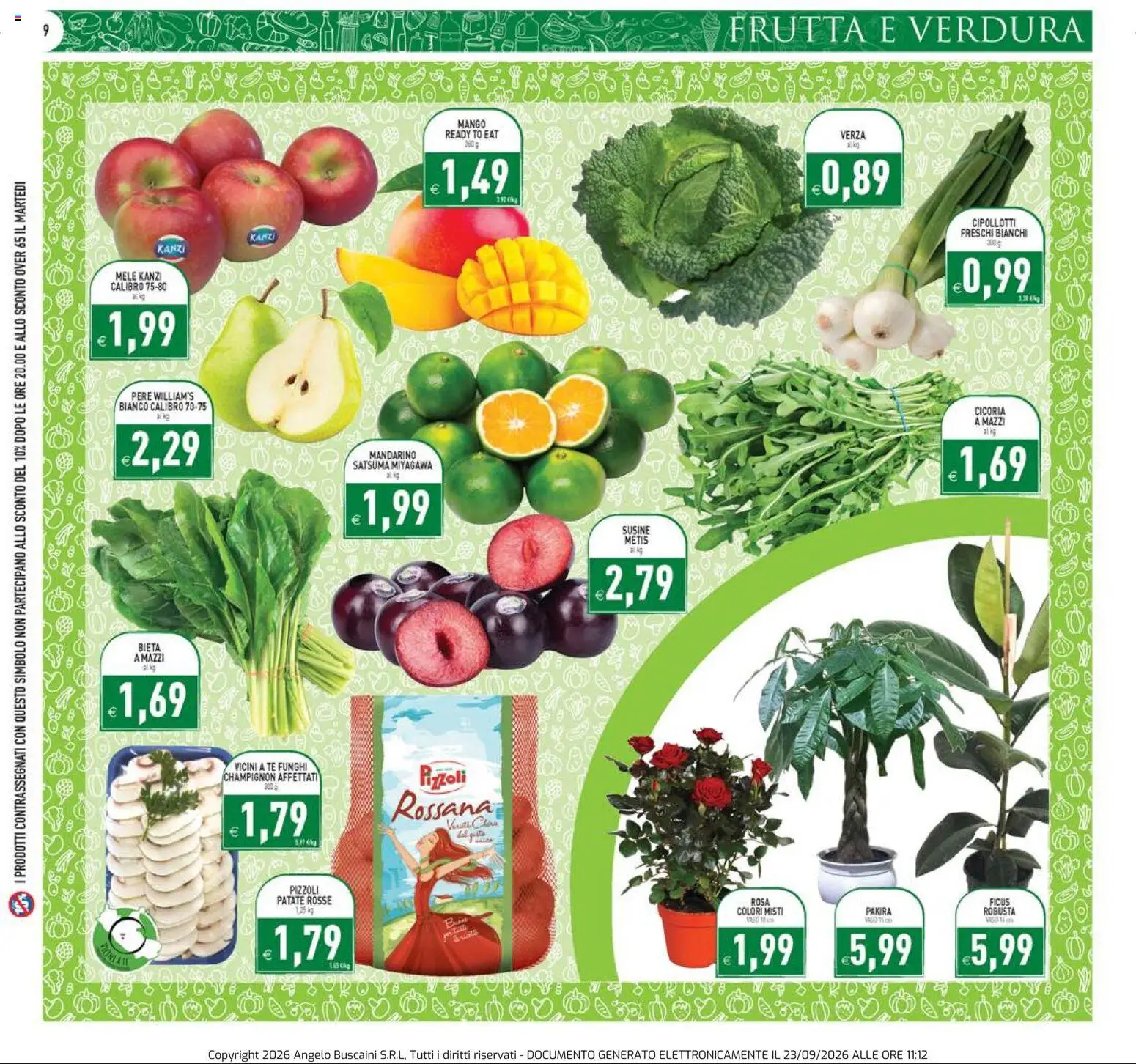 Volantino PIM Supermercati del 23/09/2026 | Pagina: 9 | Prodotti: Tè, Patate, Frutta, Susine
