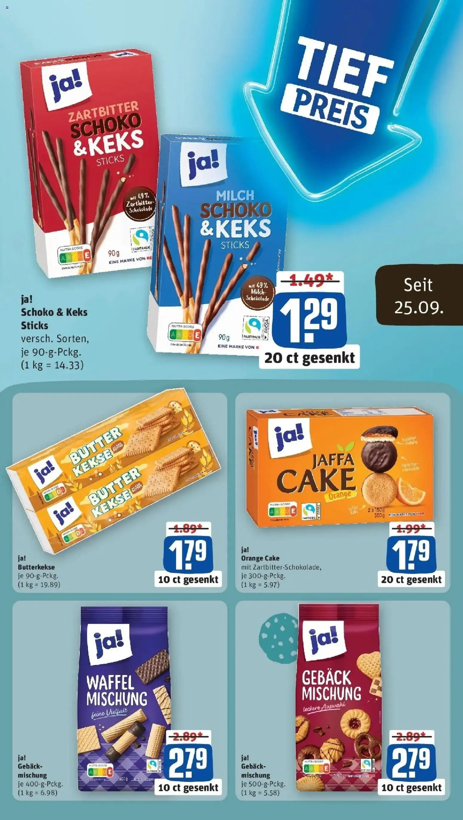 REWE Prospekt ab 28.09.2026 zum Blättern » Angebote | Seite: 3 | Produkte: Milch, Butter, Schokolade, Butterkekse