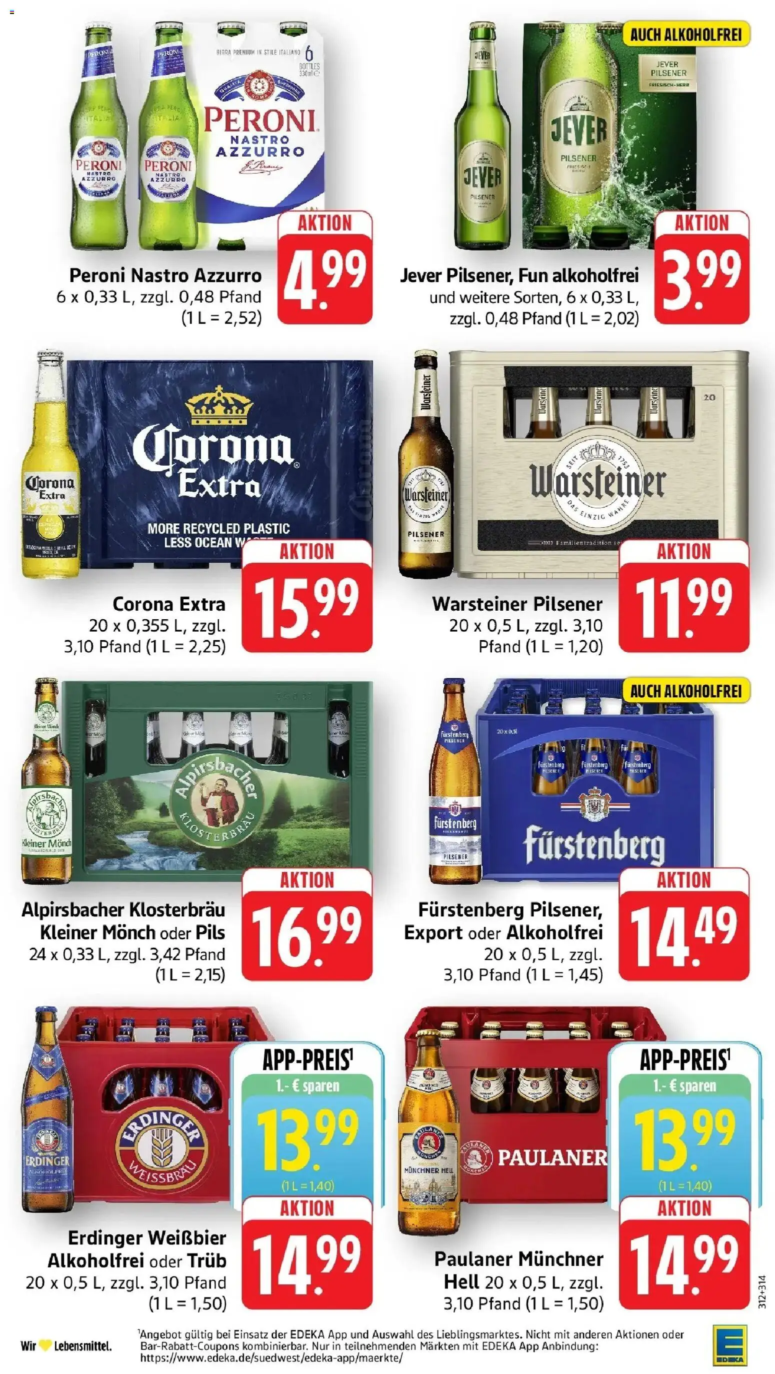 E center Prospekt Villingen - Schwenningen (ab 17.08.2026) zum Blättern | Seite: 31 | Produkte: Erdinger, Weißbier, Warsteiner, Jever