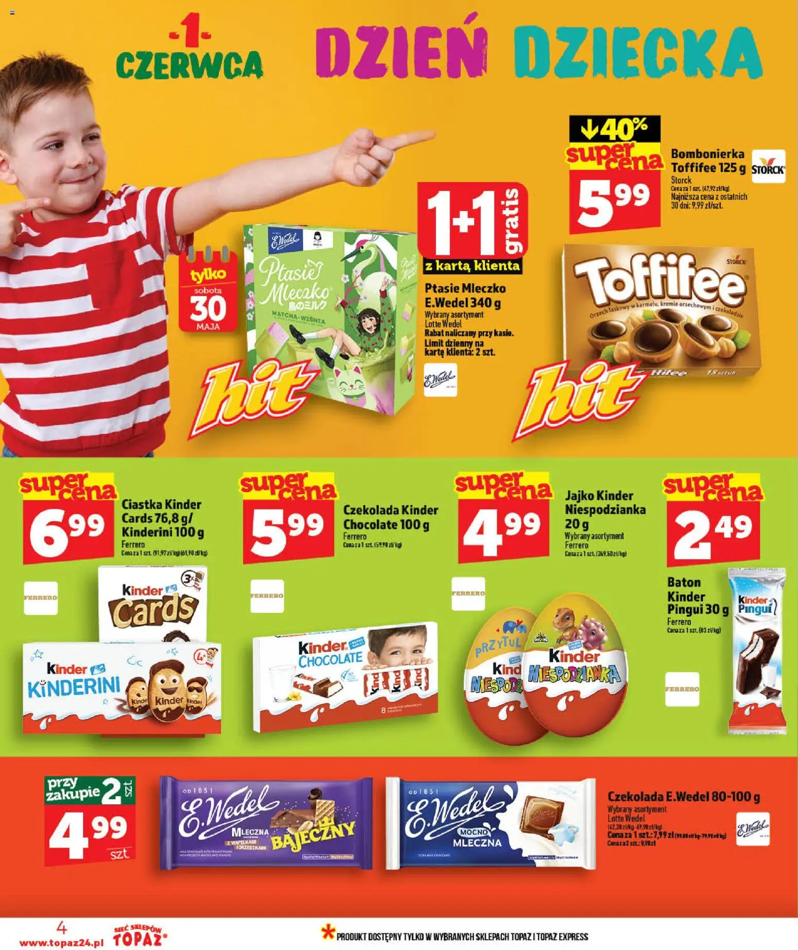 Topaz gazetka - MAZ od 28.05.2026 | Strona: 4 | Produkty: Karta, Bombonierka, Baton, Ciastka