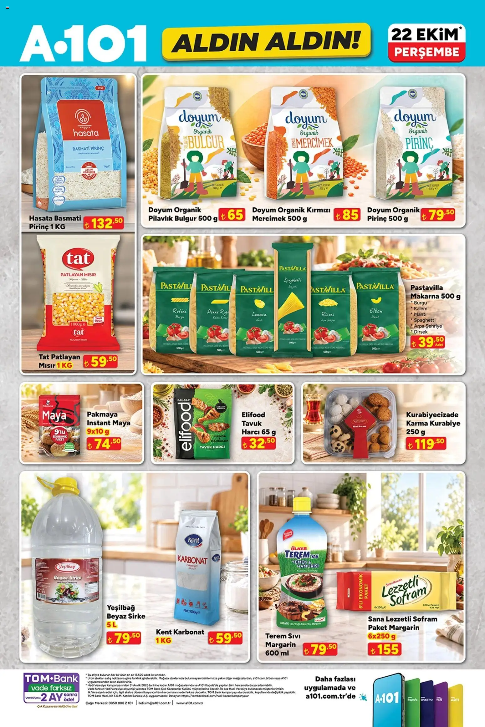 A101 - Katalog Aldın Aldın - 22 Ekim 2026 tarihinden itibaren geçerlidir | Sayfa: 3 | Ürünler: Mercimek, Sirke, Pirinç, Kurabiye