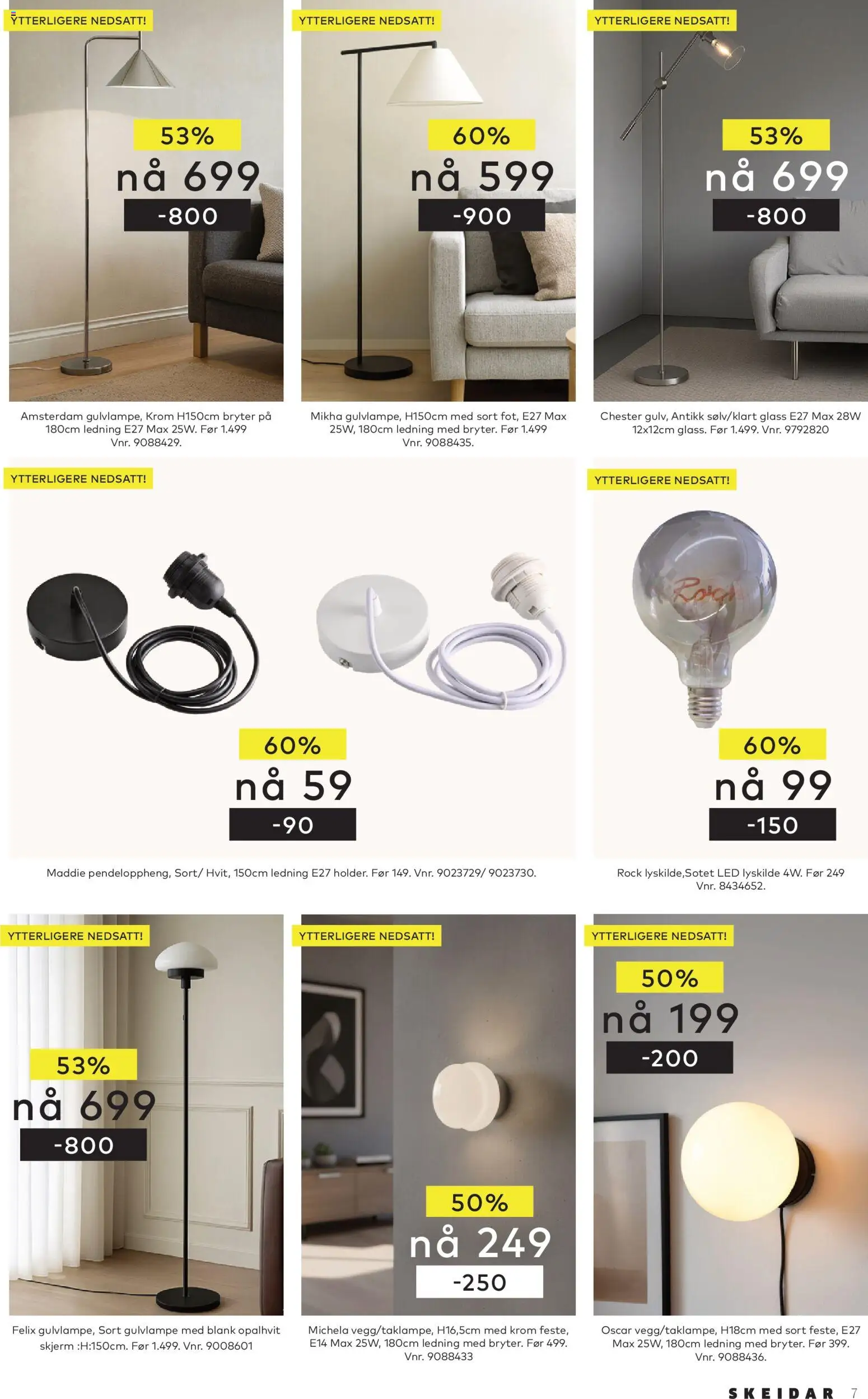 {H1} | Side: 7 | Produkter: Ledning, Skjerm, Glass