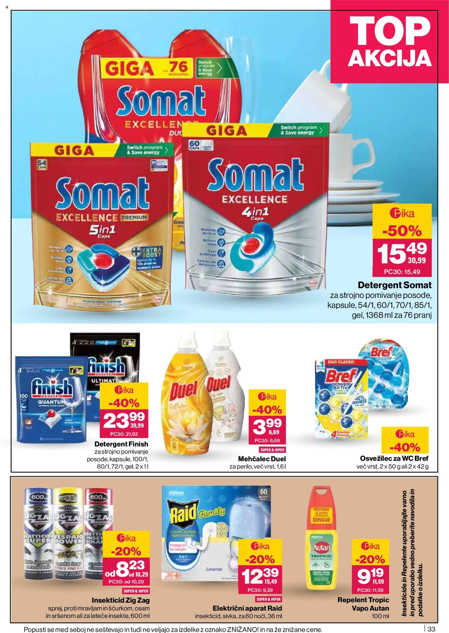 Novi Mercator katalog ponudbe – veljaven od 18.06.2026 | Stran: 33 | Izdelki: Repelent, Mehčalec, Detergent
