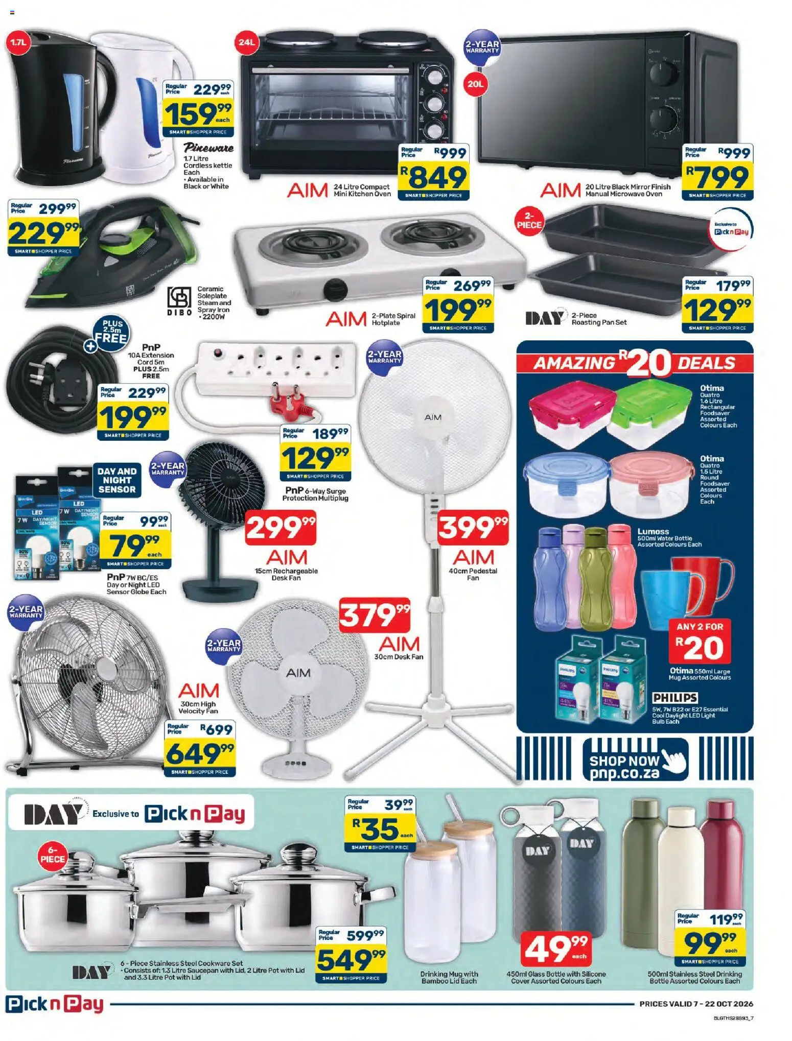 New Pick n Pay catalogue – valid from 07/10/2026 | Page: 7 | Products: Desk, Mirror, Cookware, Water