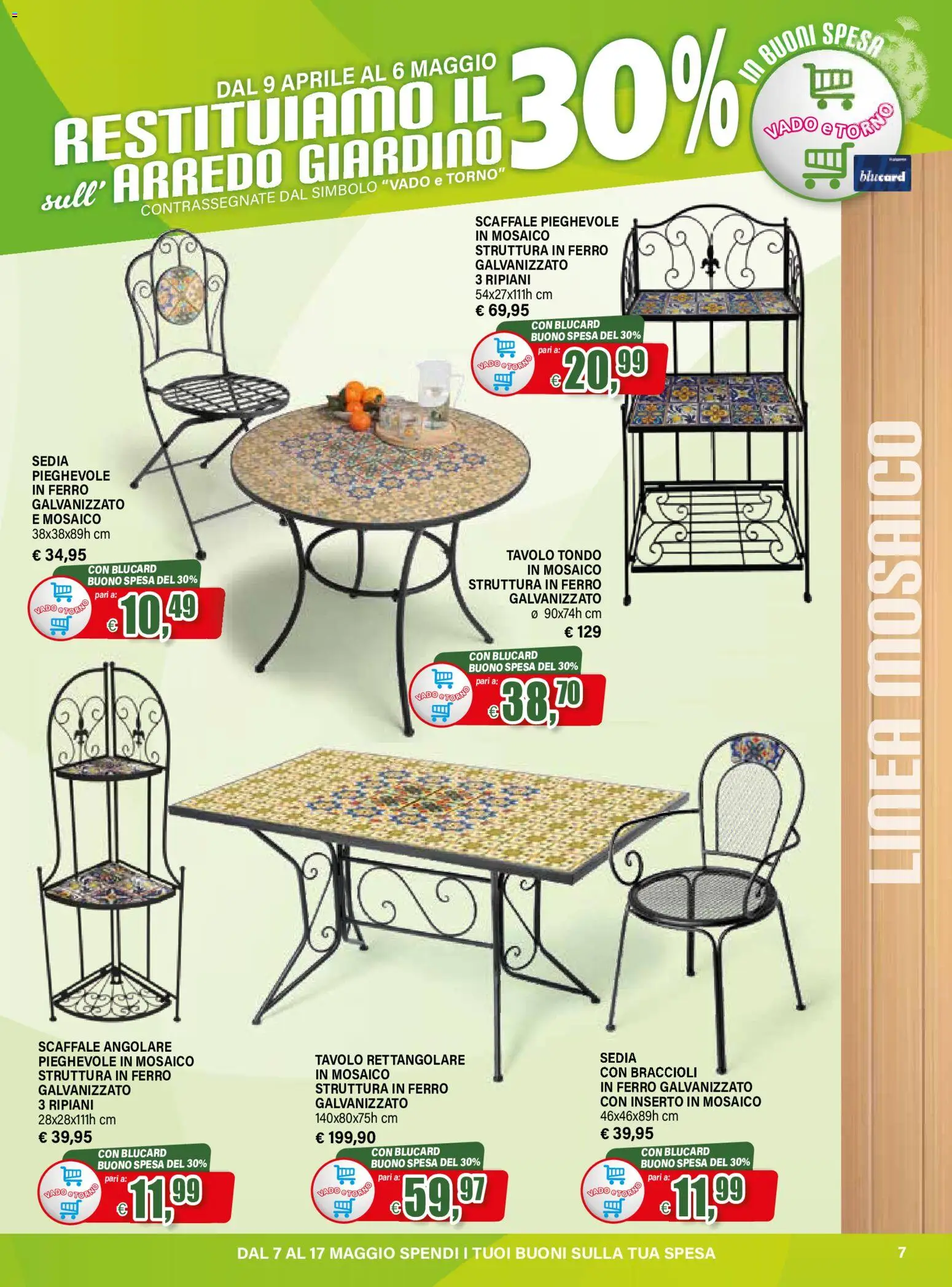 Volantino Il Gigante del 09.04.2026 | Pagina: 7 | Prodotti: Braccioli, Scaffale, Tavolo, Sedia