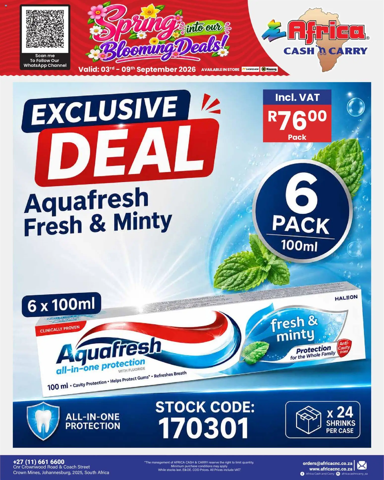 New Africa Cash & Carry catalogue – valid from 03/09/2026 | Page: 14 | Products: Case, Stock