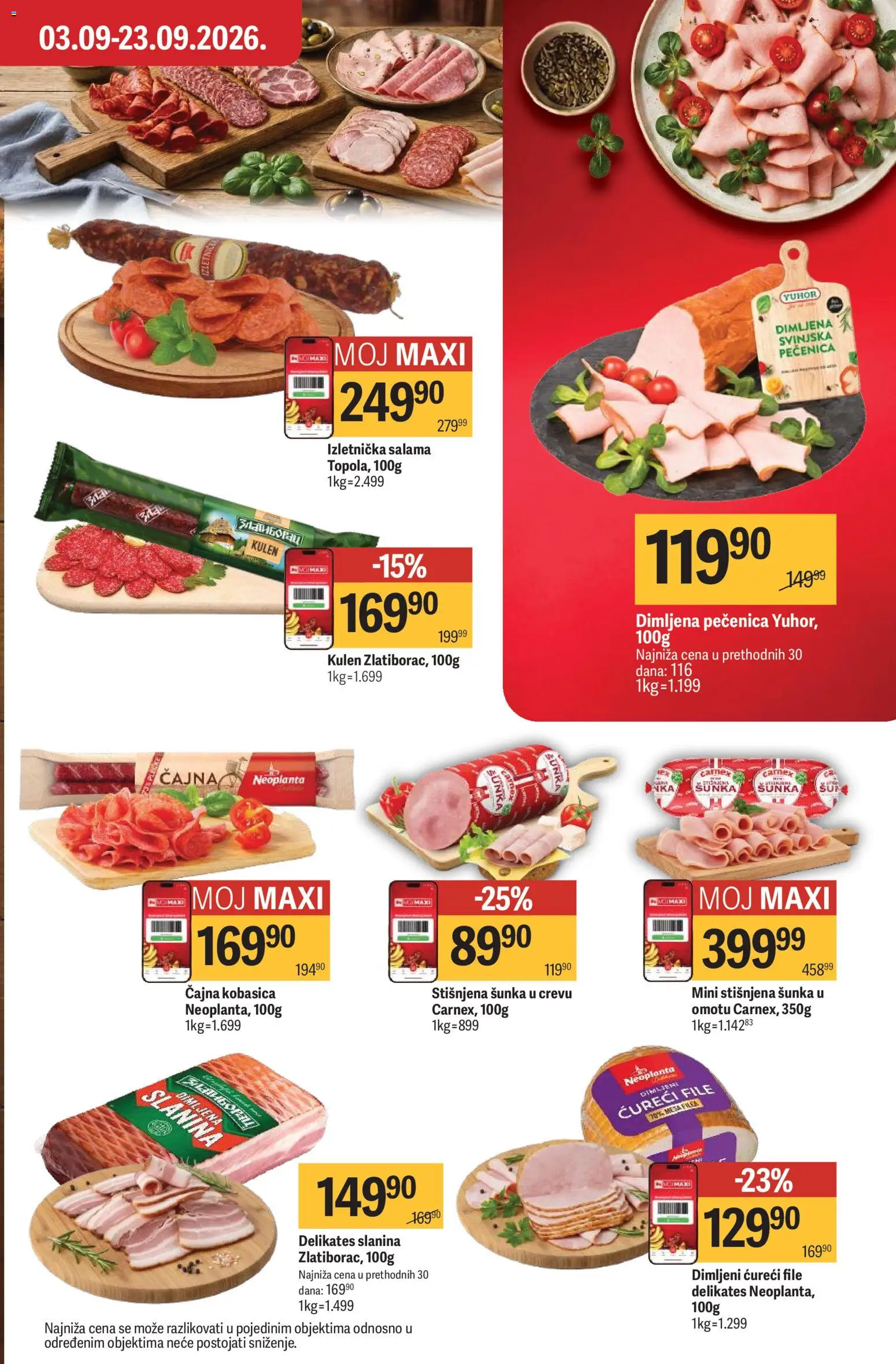 Maxi katalog - važi od 03.09.2026 | Strana: 9 | Proizvode: Salama, Šunka, Slanina, Kobasica