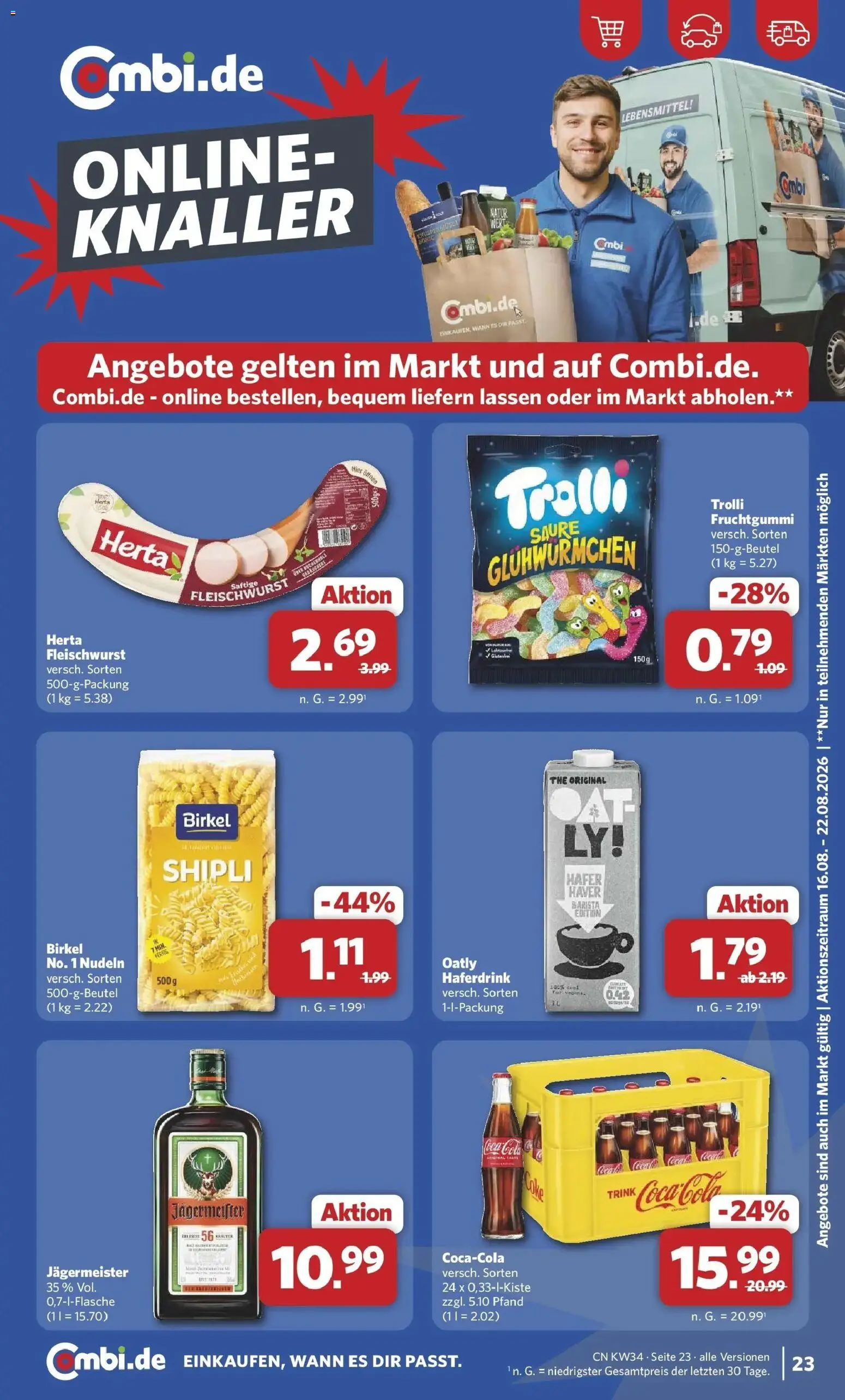 Combi Prospekt Twistringen (ab 17.08.2026) zum Blättern | Seite: 25 | Produkte: Coca cola, Haferdrink, Jägermeister, Oatly