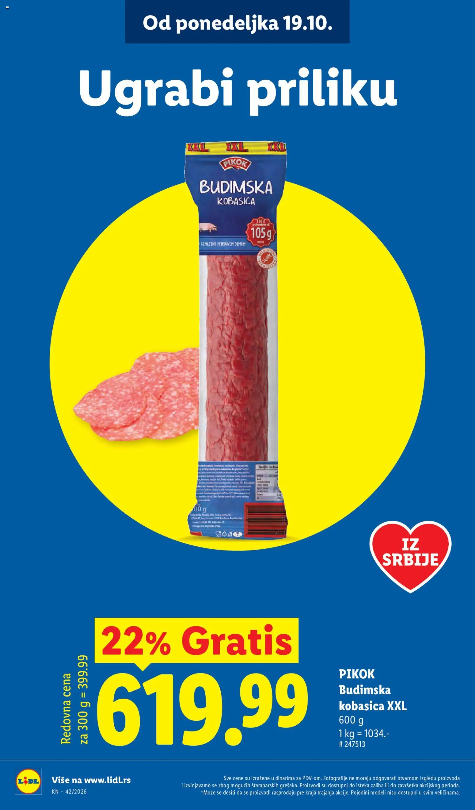 Lidl katalog - važi od 15.10.2026 | Strana: 18 | Proizvode: Budimska kobasica, Kobasica