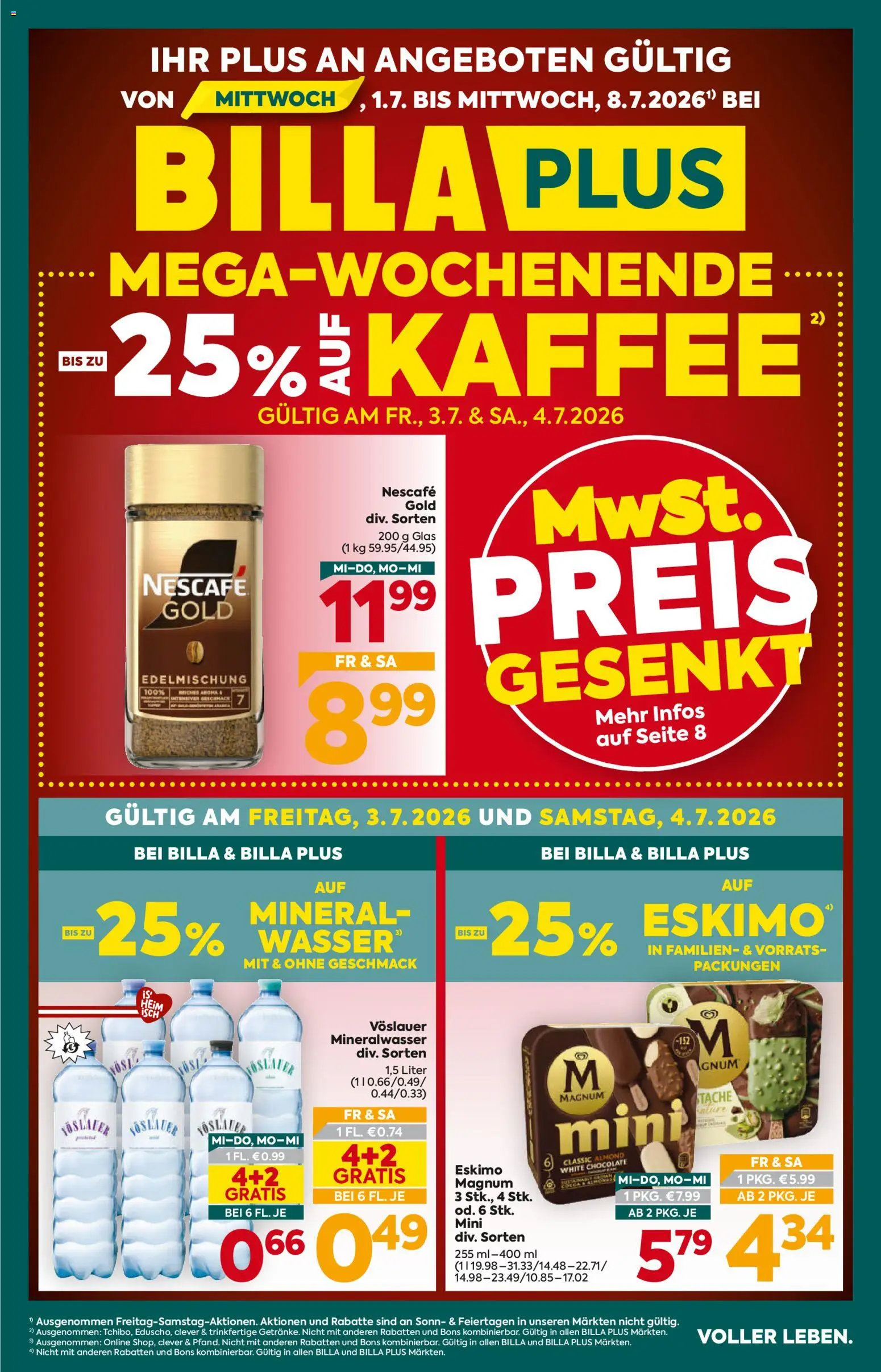 Billa Plus Flugblatt gültig ab 01.07.2026 | Seite: 1