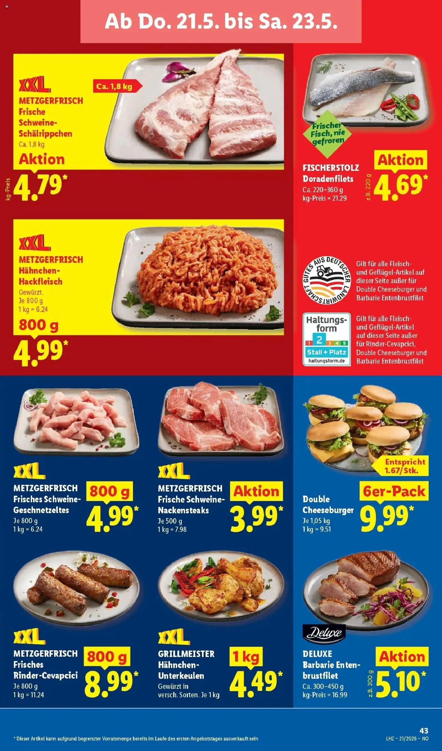 Lidl Prospekt Höxter – gültig ab 17.05.2026 | Seite: 67 | Produkte: Nackensteaks, Hahnchen, Fleisch, Hackfleisch
