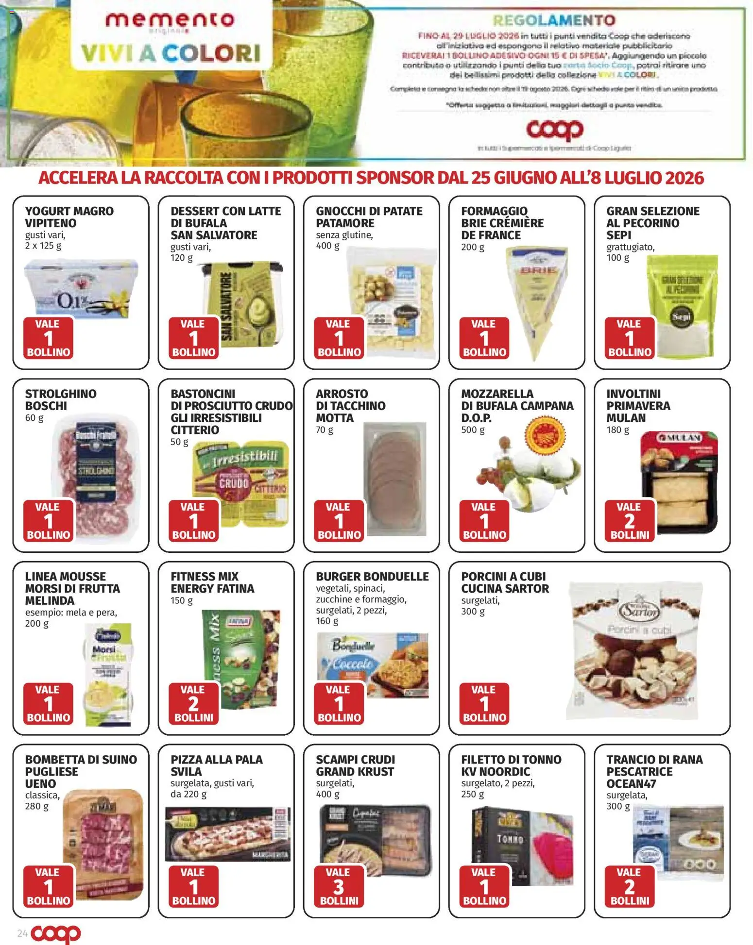 Volantino COOP del 25/06/2026 | Pagina: 24 | Prodotti: Pizza, Mozzarella, Zucchine, Gnocchi