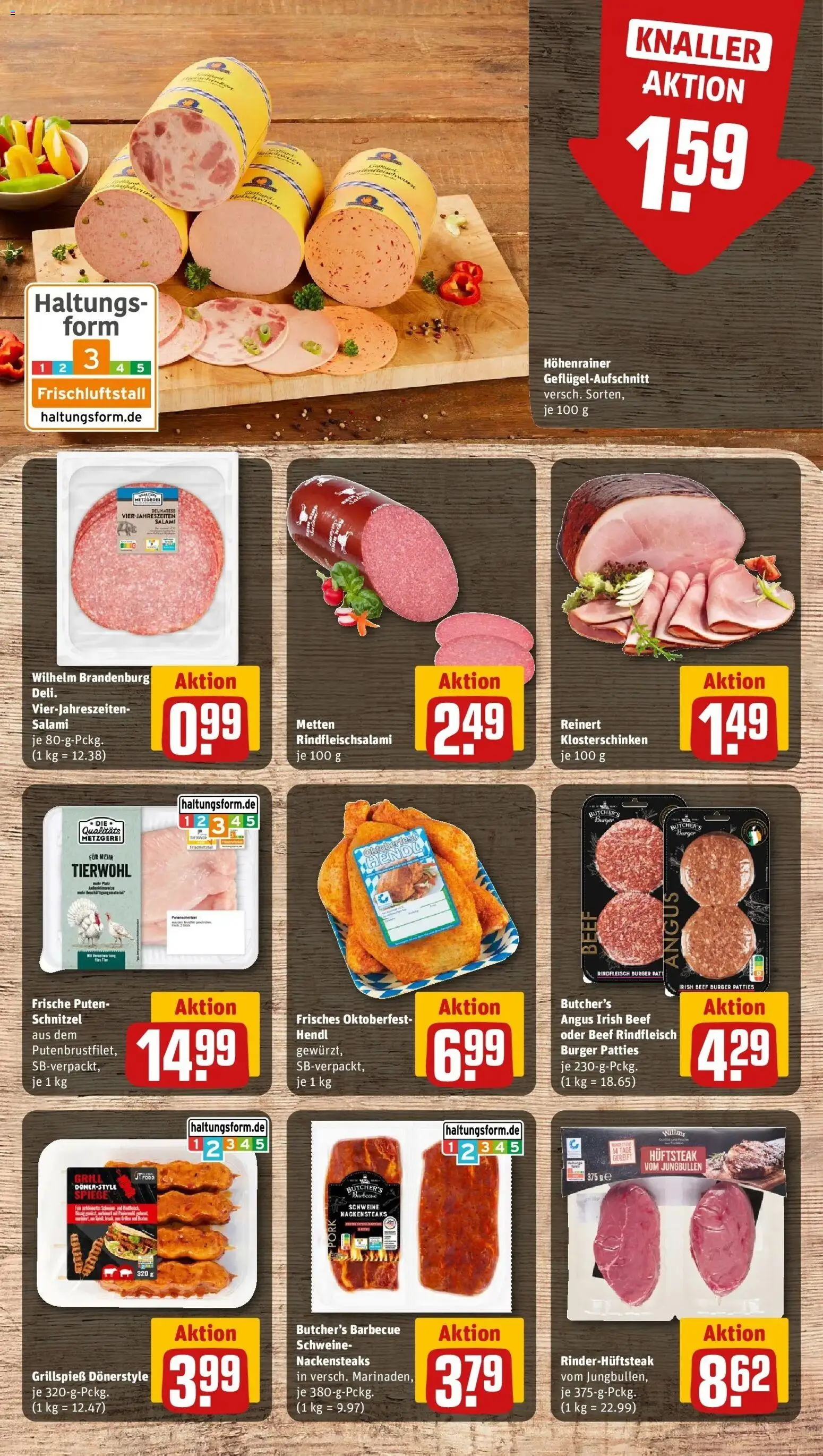 REWE Prospekt ab 21.09.2026 zum Blättern » Angebote | Seite: 14 | Produkte: Grill, Burger, Schnitzel, Salami
