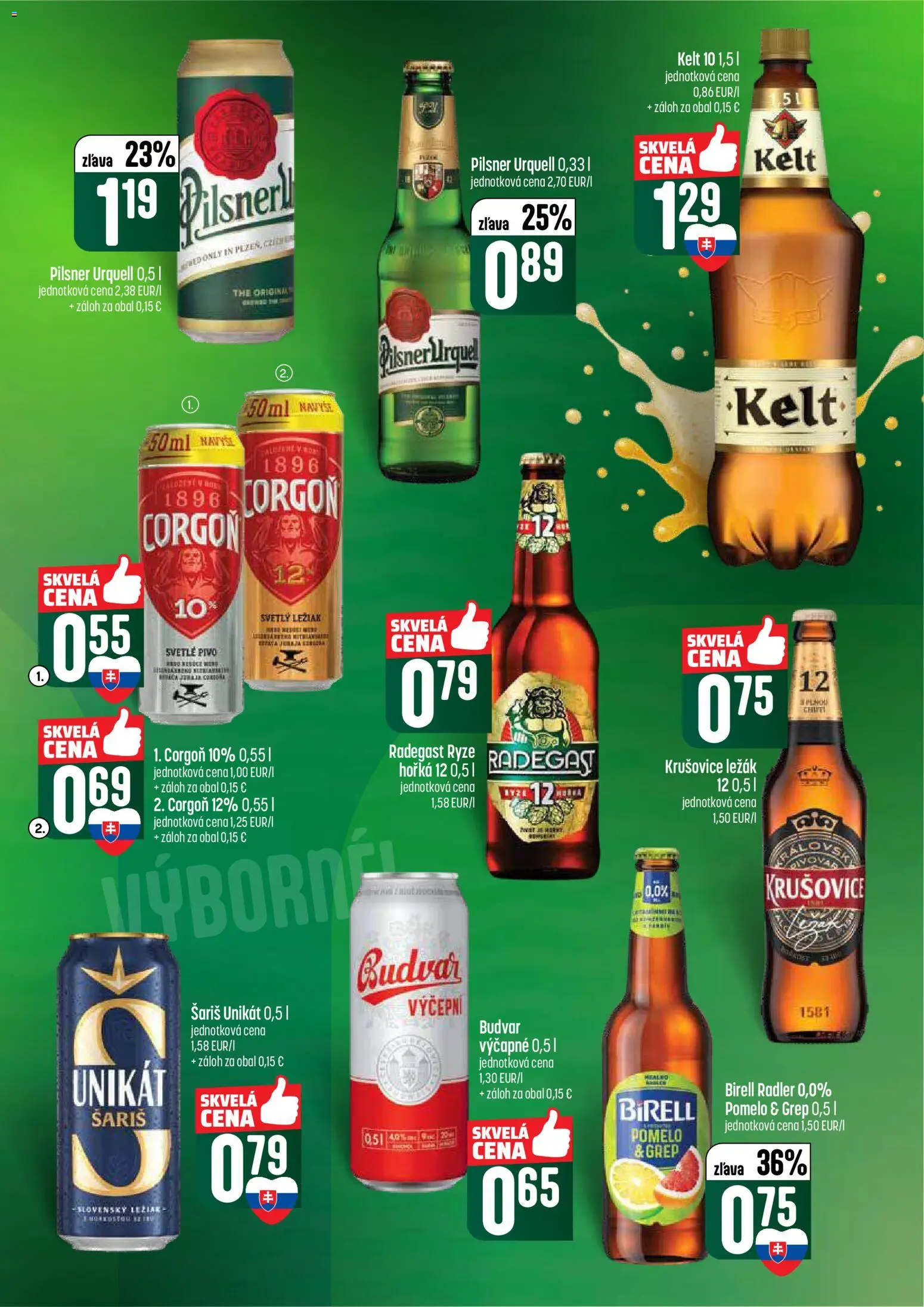 Nové COOP Jednota akcie – leták je platný od 07.05.2026 | Strana: 51 | Produkty: Pivo, Birell, Kelt, Corgoň