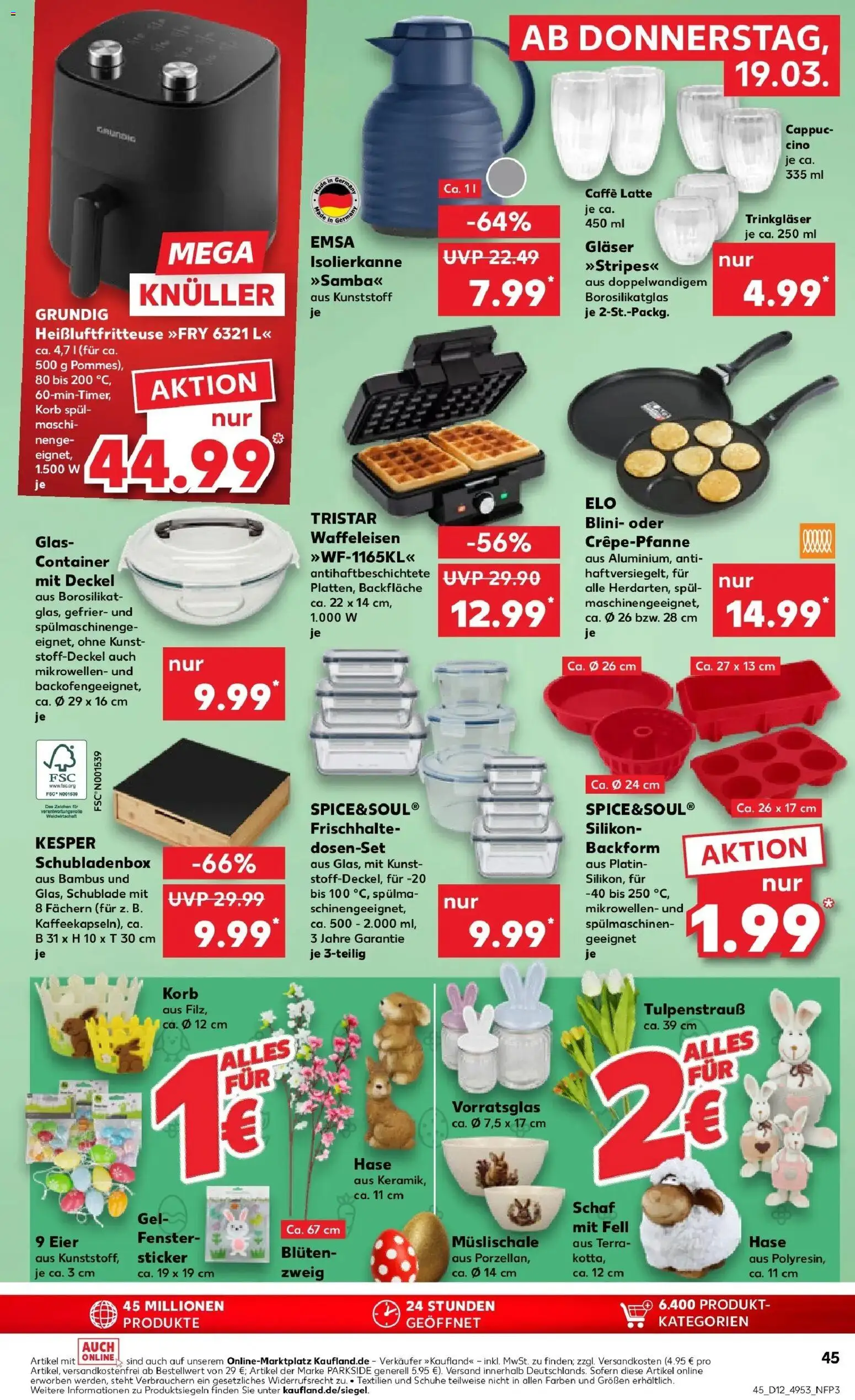 Kaufland Prospekt Alsdorf	 – gültig ab 19.03.2026 | Seite: 45 | Produkte: Box, Korb, Waffeleisen, Heißluftfritteuse