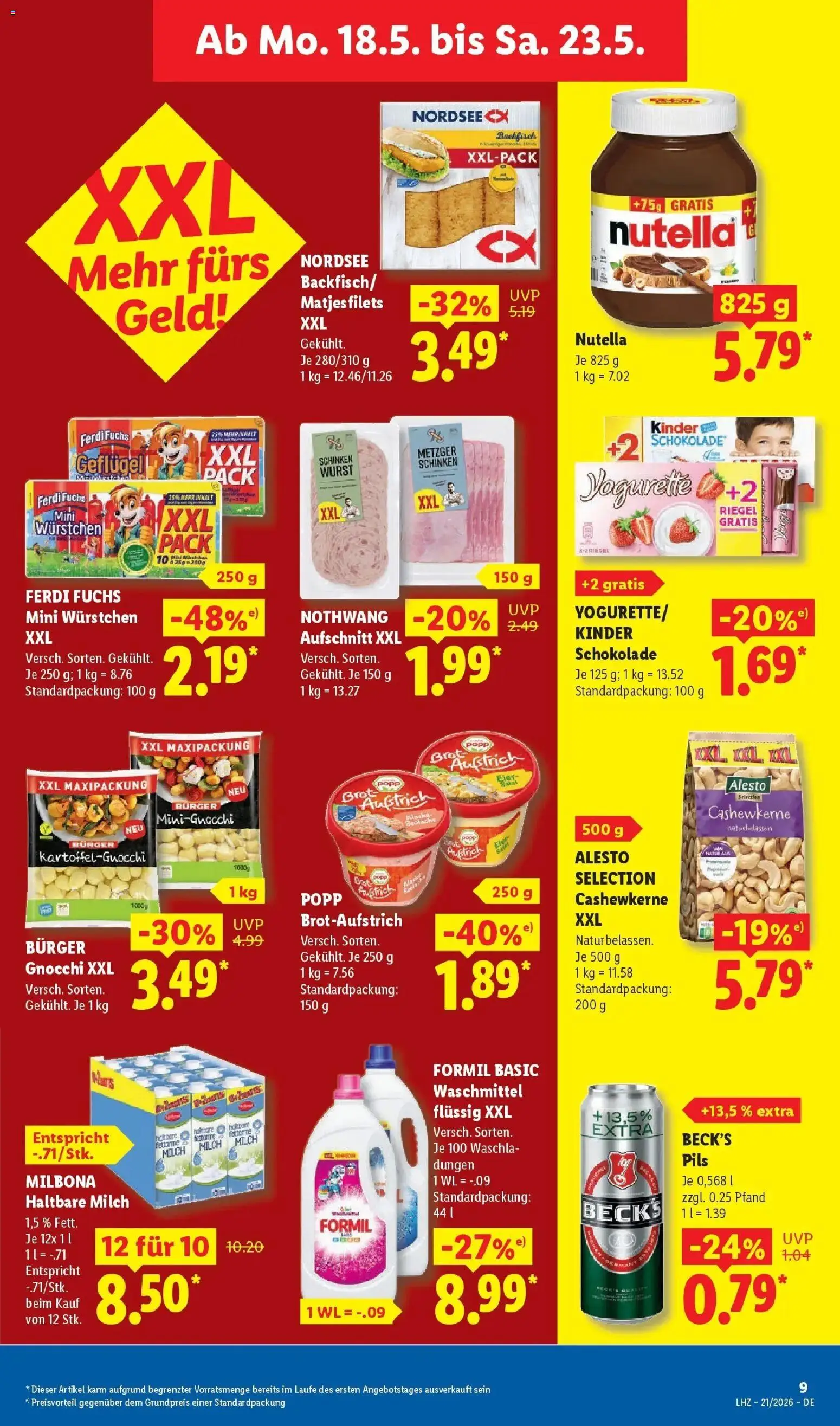 Lidl Prospekt Weikersheim – gültig ab 17.05.2026 | Seite: 17 | Produkte: Milch, Yogurette, Haltbare milch, Pils