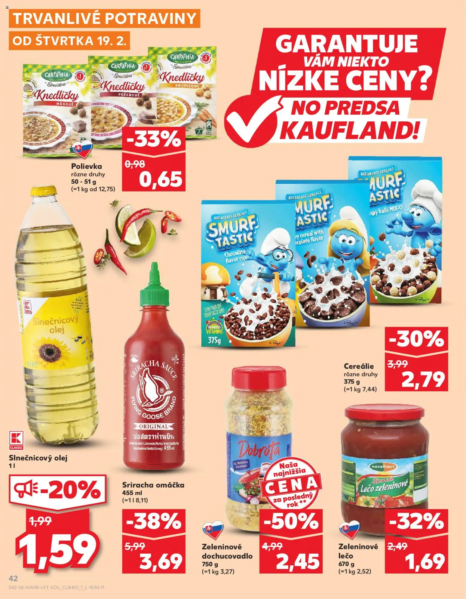 Kaufland SK akciós ujság - amely érvényes a következő dátumtól: 2026.02.19. | Oldal: 42 | Termékek: Ing