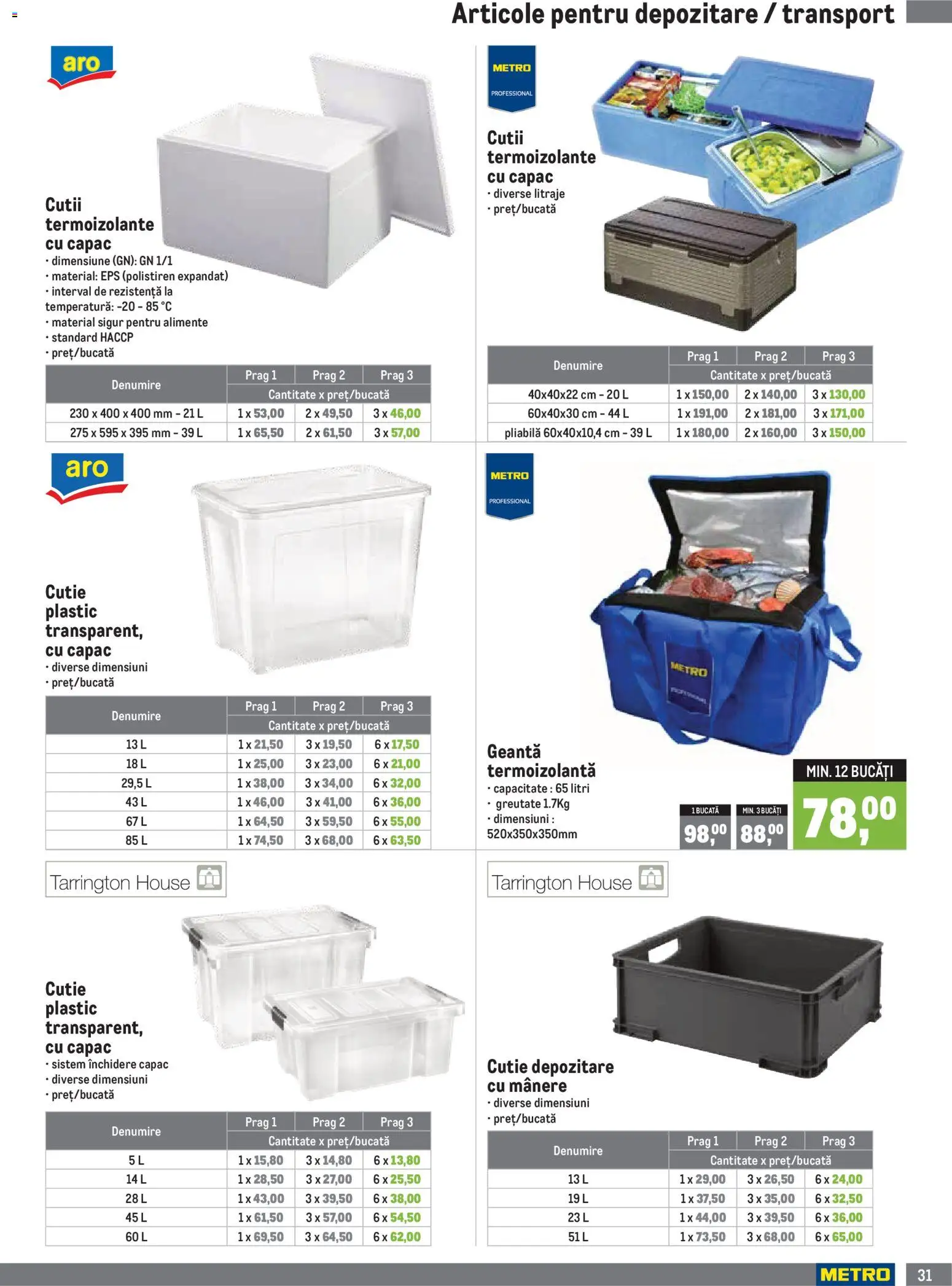 Noul catalog Metro – valabil de la 01.10.2026 | Pagină: 31 | Produse: Mânere, Geantă, Cutie, Polistiren