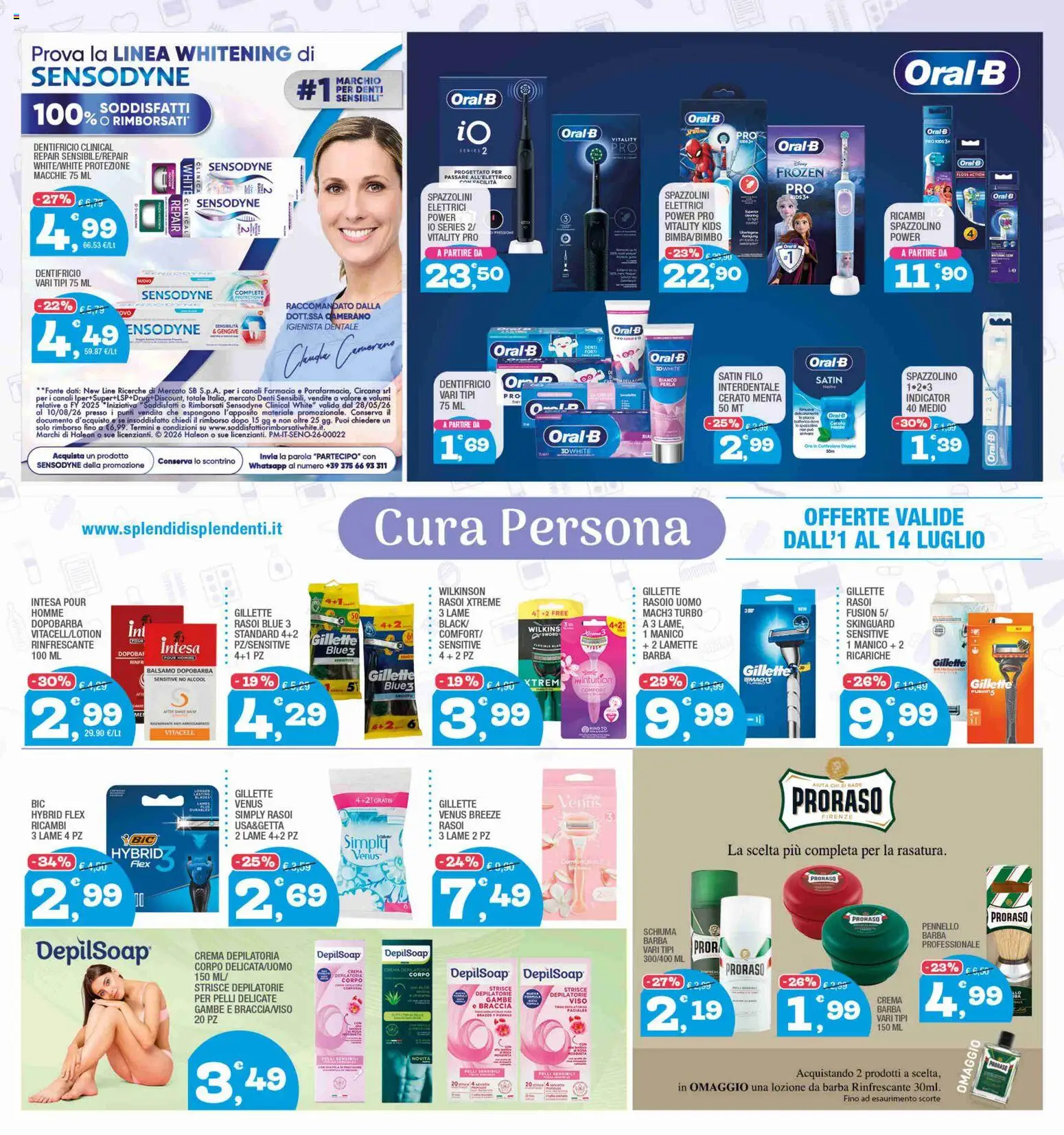 Volantino Splendidi e Splendenti del 01/07/2026 | Pagina: 5 | Prodotti: Balsamo, Dopobarba, Crema depilatoria, Menta