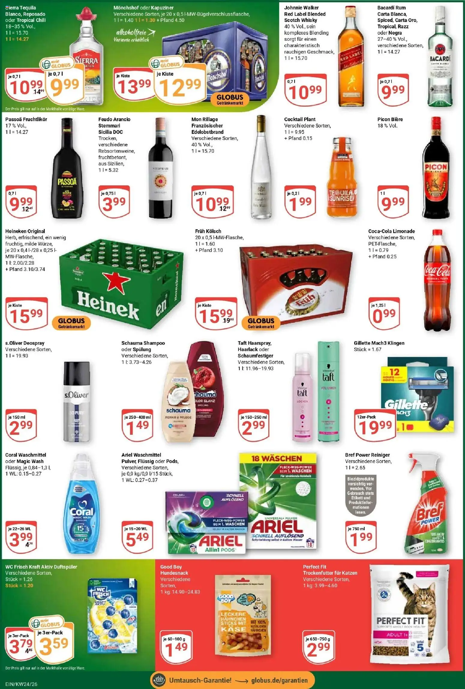 Globus Prospekt Homburg-Einöd – gültig ab 08.06.2026 | Seite: 7 | Produkte: Bacardi, Coca cola, Käse, Heineken