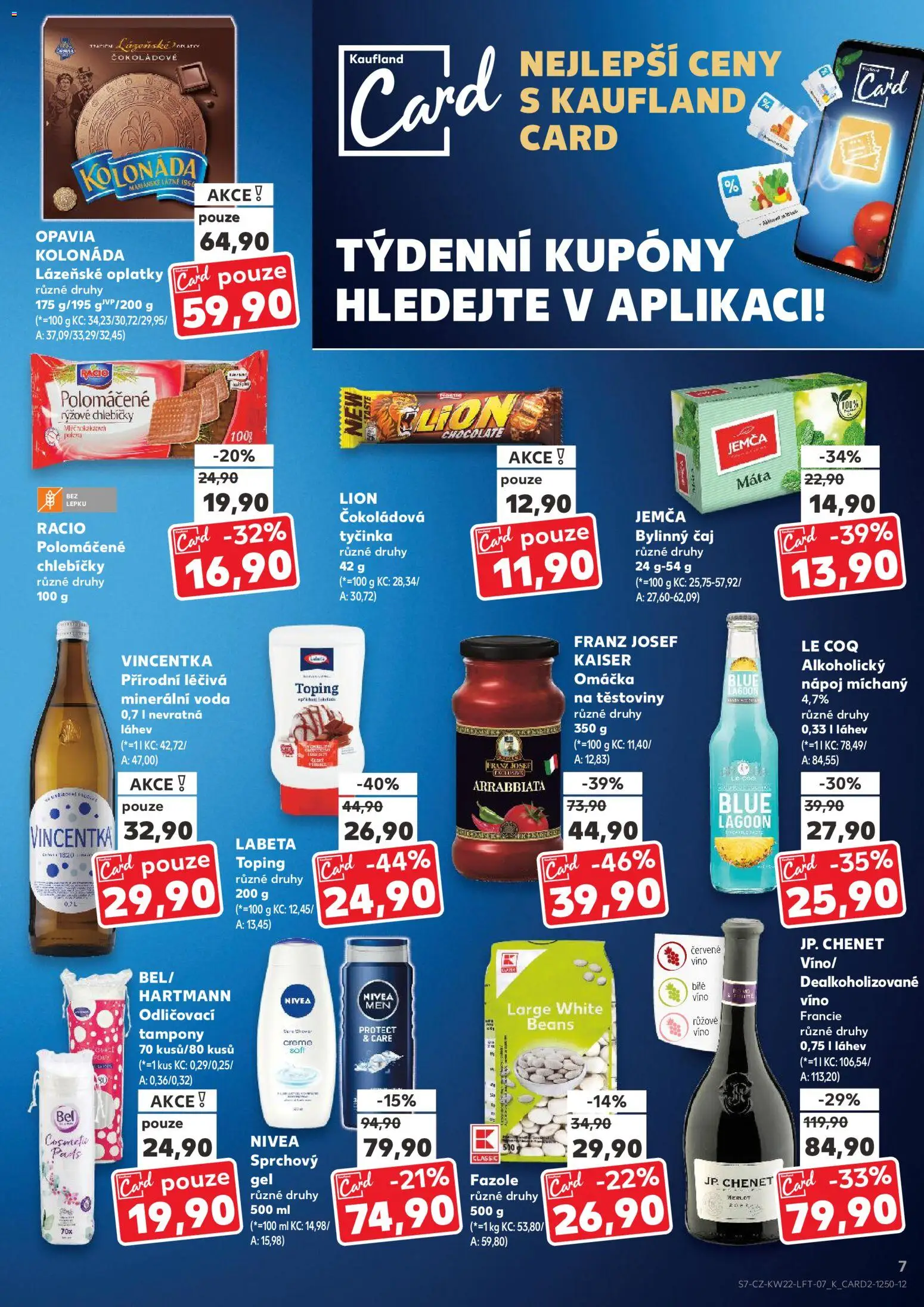 Kaufland leták - Praha 4 od 27.05.2026 | Strana: 7 | Produkty: Těstoviny, Fazole, Minerální voda, Oplatky