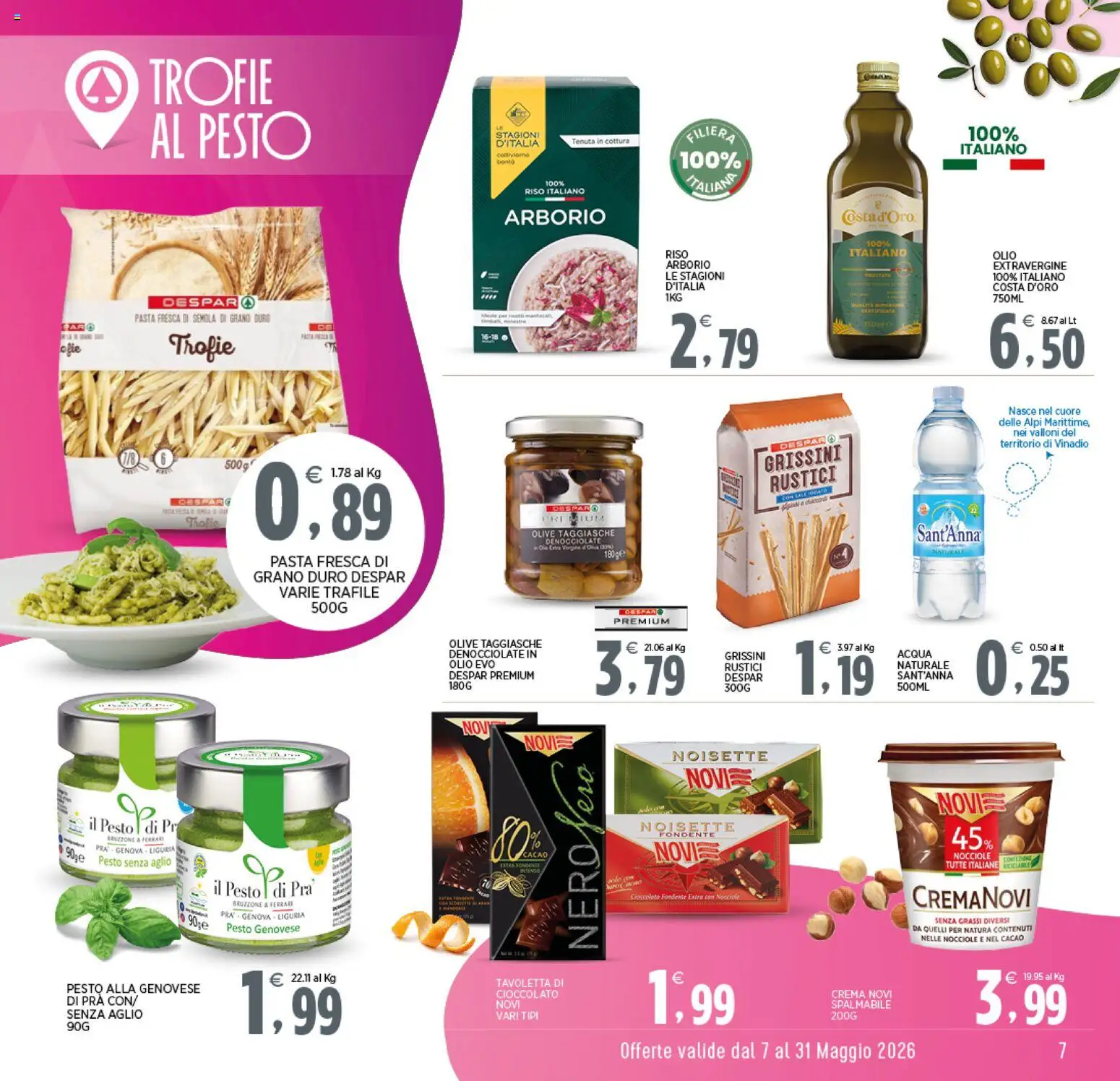 Volantino Interspar del 07.05.2026 | Pagina: 7 | Prodotti: Crema, Olive, Pesto, Grissini