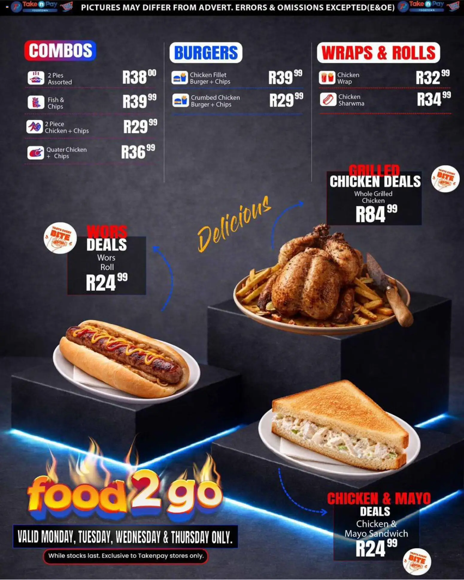 New Take n Pay catalogue – valid from 01.06.2026 | Page: 38 | Products: Chicken, Fish, Burgers, Chips