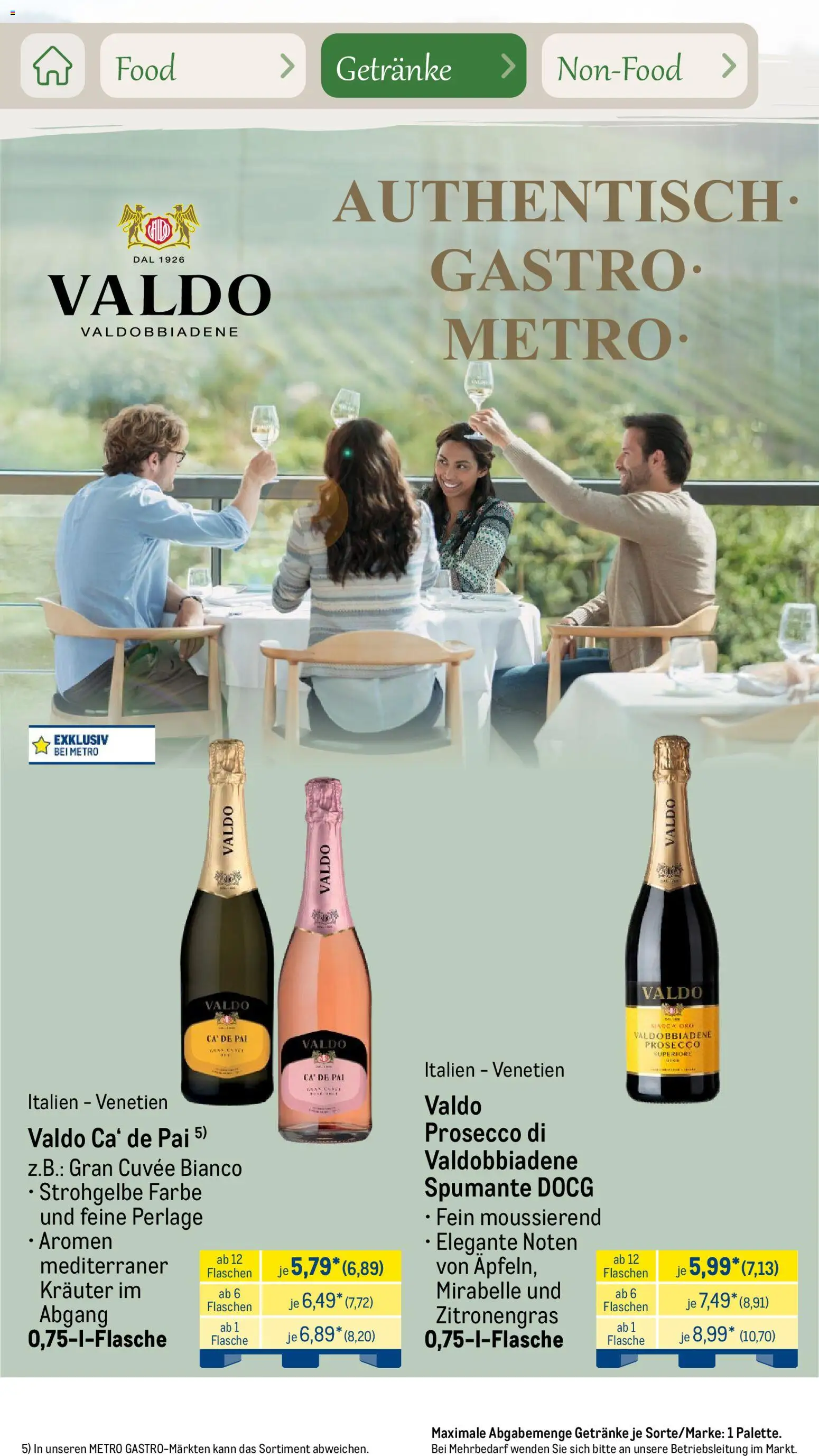 Metro Saisonkatalog Outdoor Dining – gültig ab 01.06.2026 | Seite: 37 | Produkte: Zitronengras, Prosecco