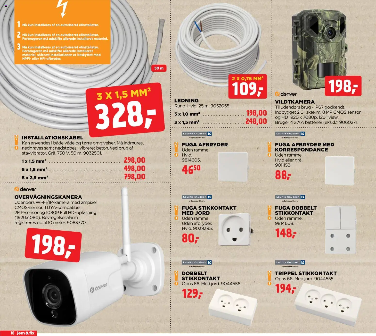 Jem & fix tilbudsavis – gyldig fra 05/07/2026 | Side: 10 | Produkter: Overvågningskamera, Stikkontakt, Batterier