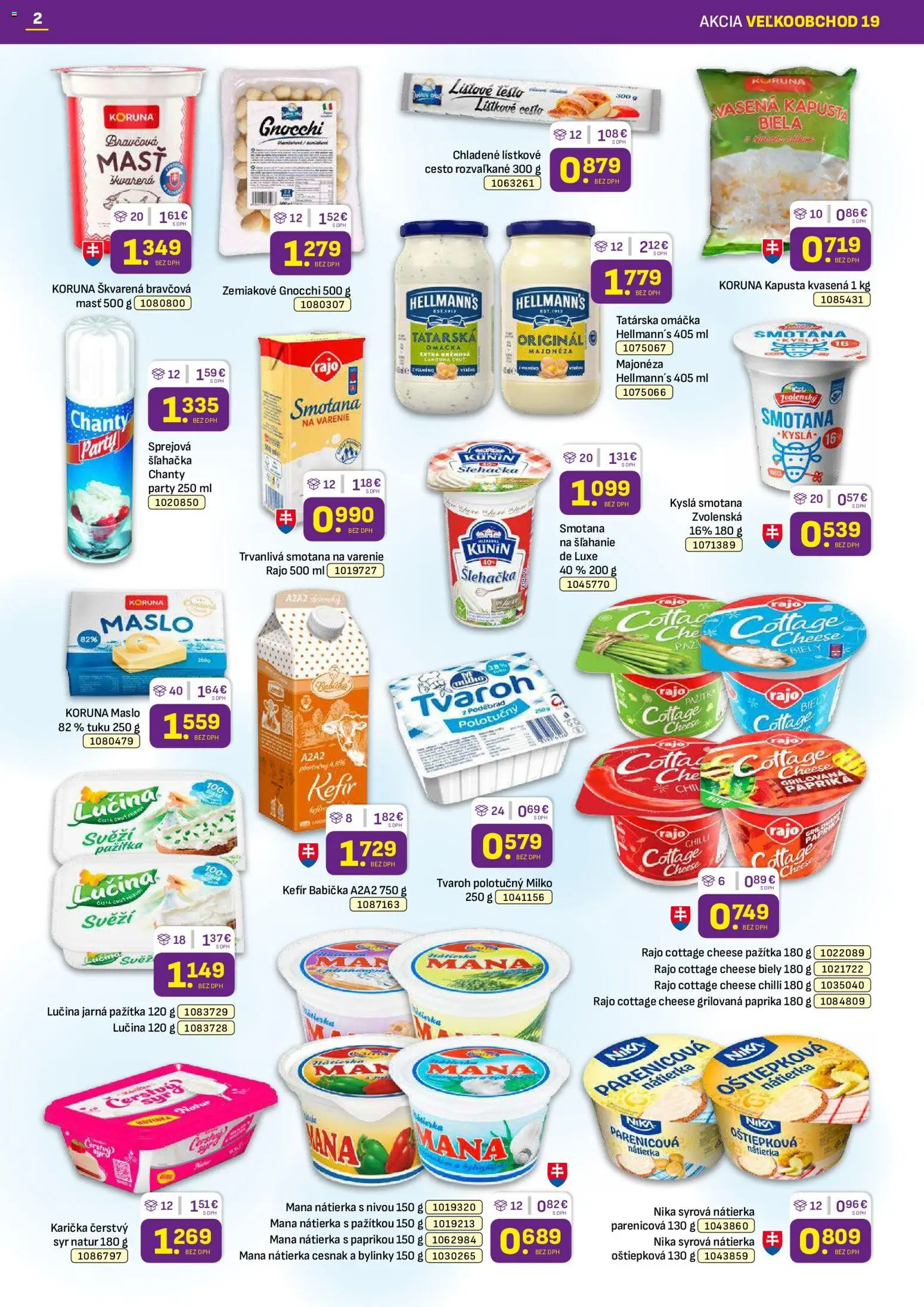 Nové Libex akcie – leták je platný od 21.09.2026 | Strana: 2 | Produkty: Smotana, Kyslá smotana, Cesnak, Omáčka