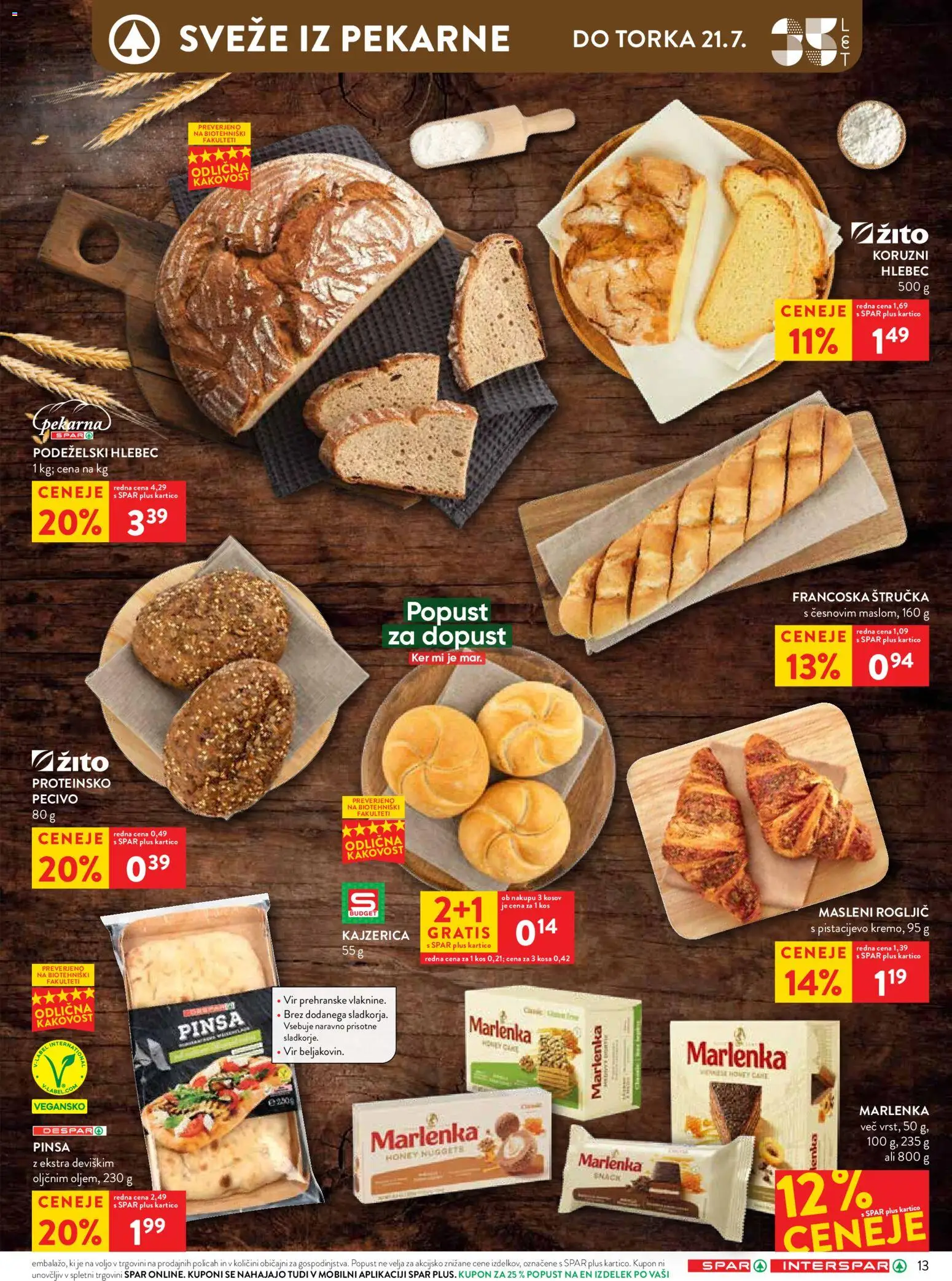 Novi Spar katalog ponudbe – veljaven od 16.07.2026 | Stran: 16 | Izdelki: Štručka, Kos, Hlebec