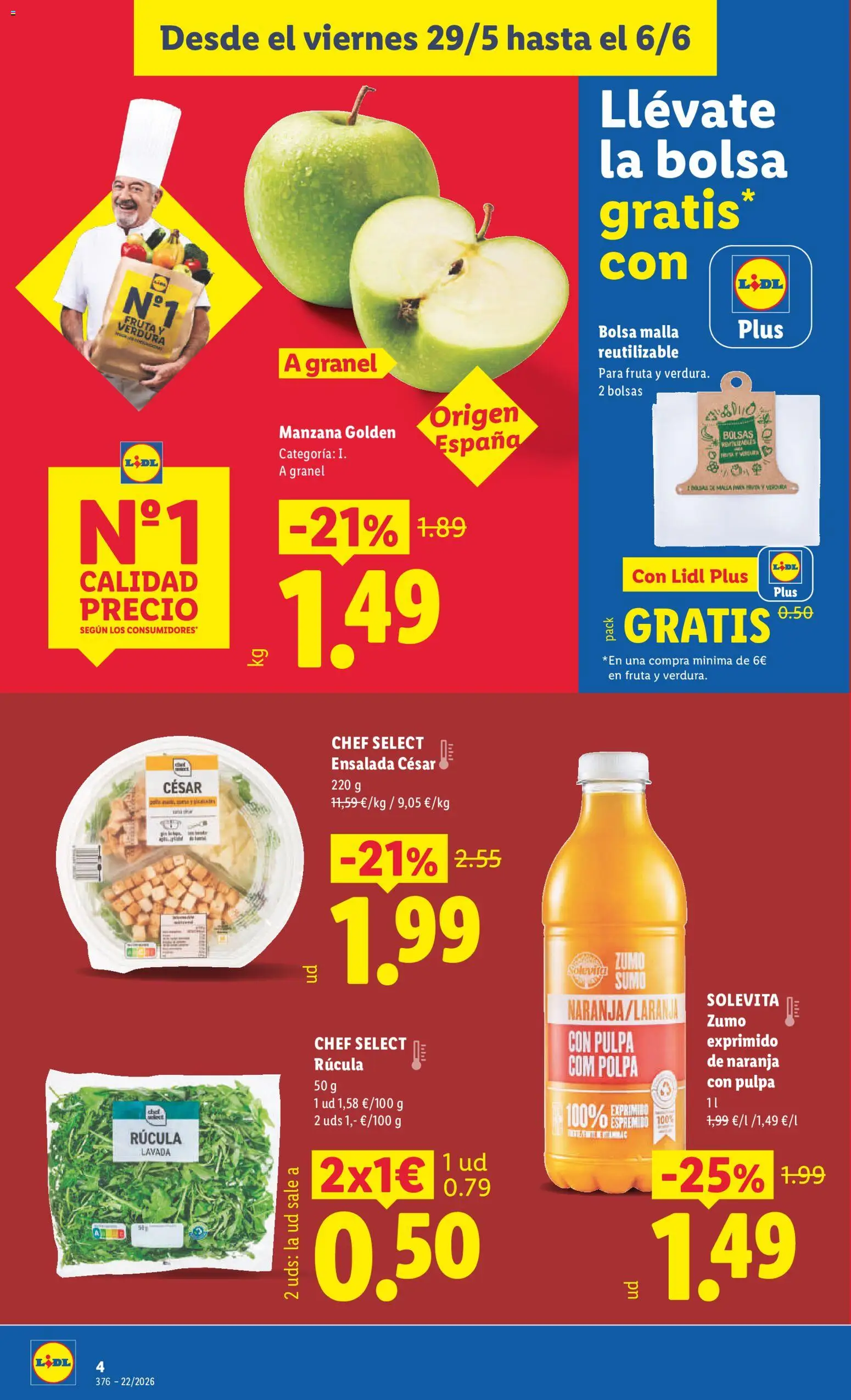 Lidl folleto │ válido desde el 29.05.2026 | Página: 4 | Productos: Manzana, Ensalada, Apple, Bolsa
