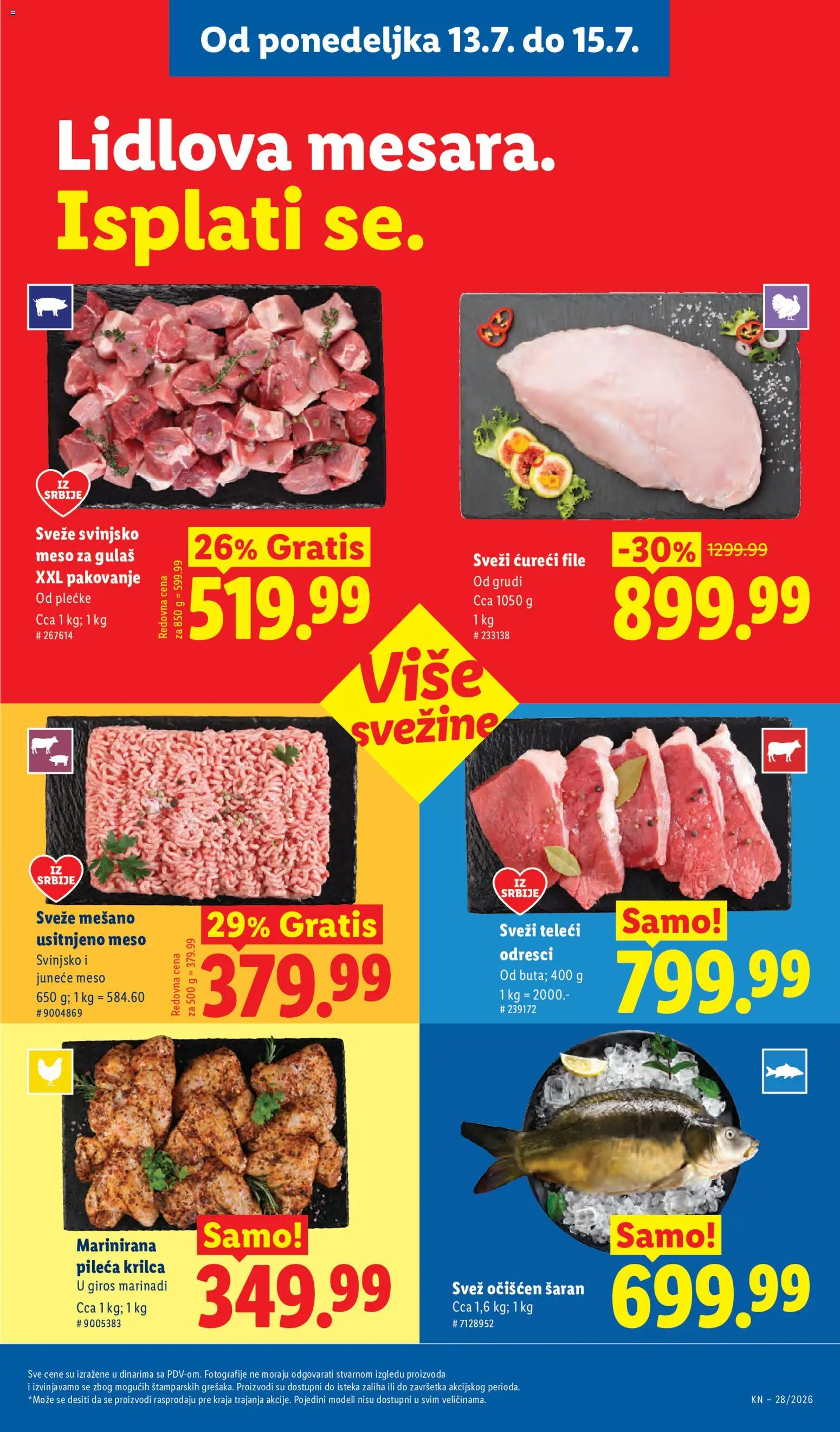 Lidl katalog - važi od 09.07.2026 | Strana: 87 | Proizvode: Juneće meso, Ćureći file, Pakovanje, Meso za gulaš