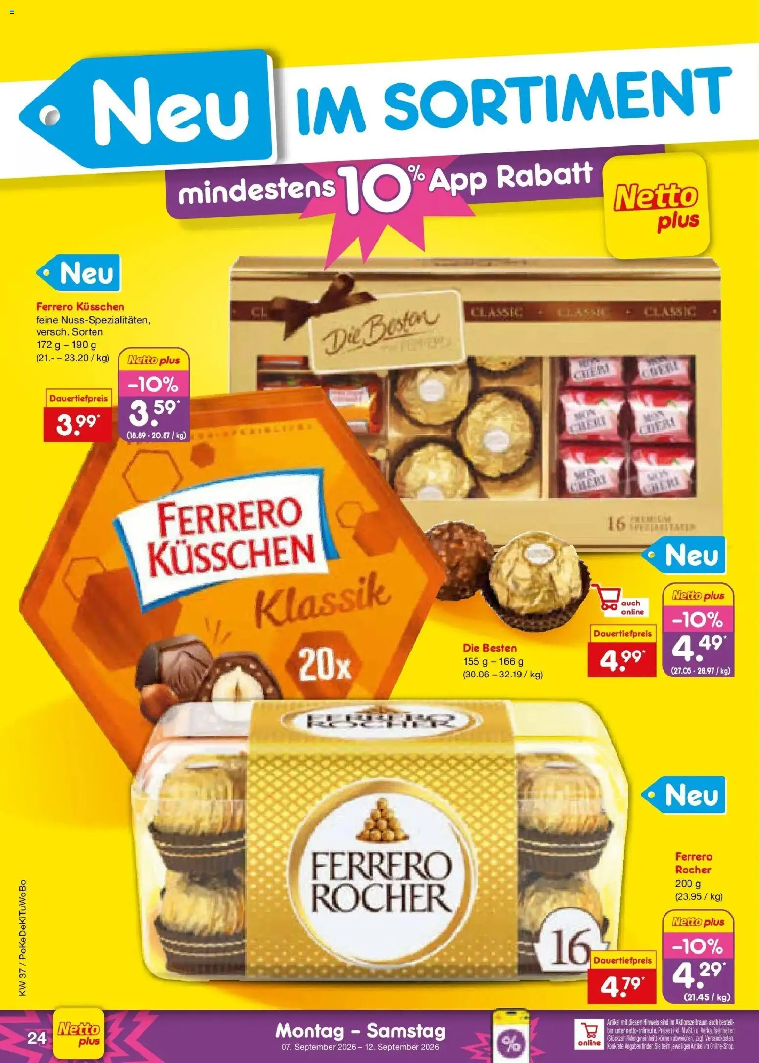 Netto Marken-Discount Prospekt Bad Friedrichshall – gültig ab 07.09.2026 | Seite: 34 | Produkte: Ferrero rocher