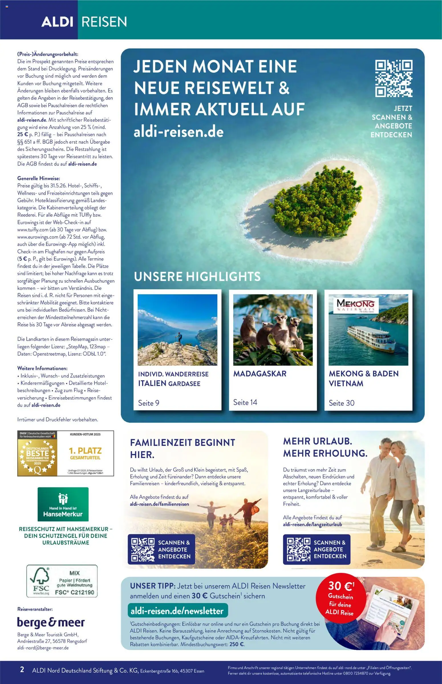 Aldi Reisen Reisemagazin – gültig ab 01.05.2026 | Seite: 2