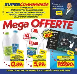 Anteprima del volantino SuperConveniente volantino Caltanissetta, San Cataldo, Avola, Lascari, Milazzo, Barcellona valido a partire dal 02/10/2026