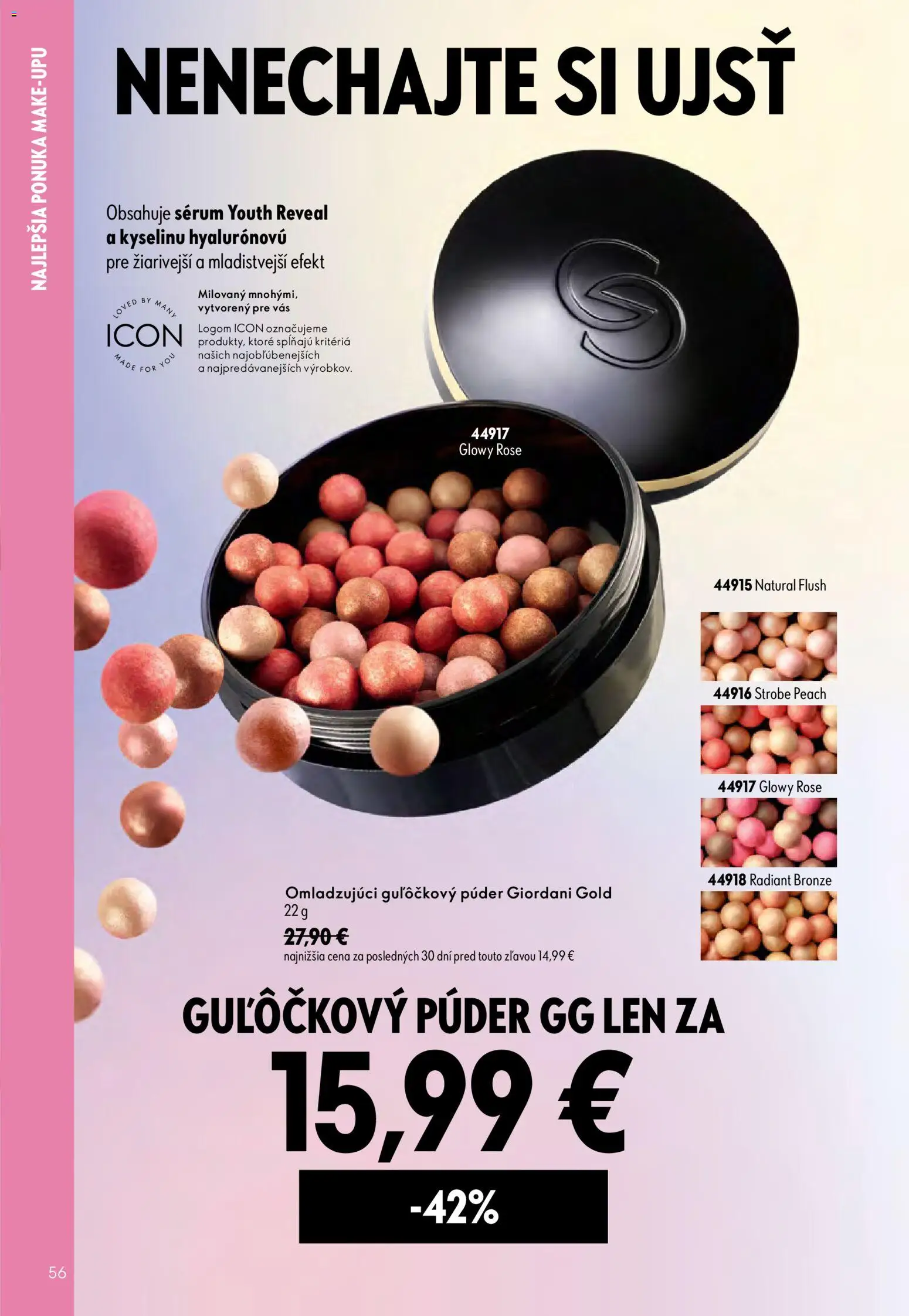 Nové Oriflame akcie – leták je platný od 29.07.2026 | Strana: 56 | Produkty: Púder