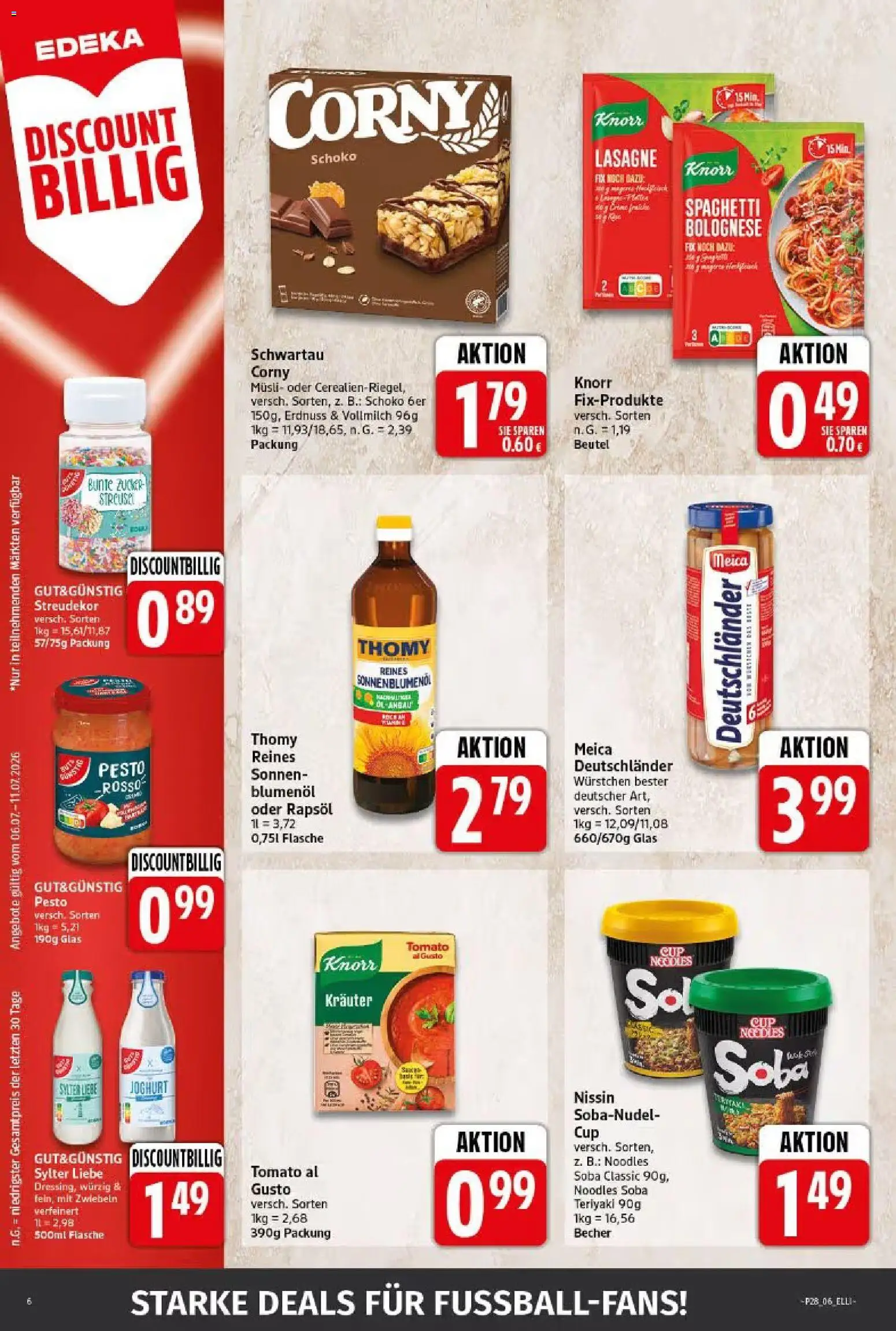 Elli Markt Prospekt Langenberg – gültig ab 06.07.2026 | Seite: 6 | Produkte: Musli, Rapsöl, Knorr, Zucker
