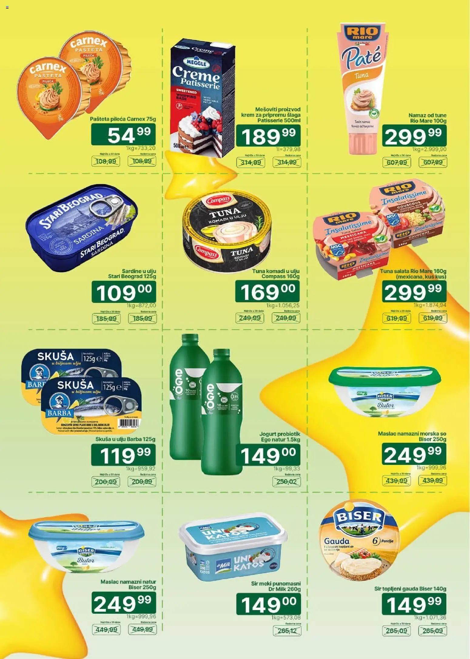 Univerexport katalog - važi od 01.10.2026 | Strana: 3 | Proizvode: Maslac, Salata, Sardine, Krem