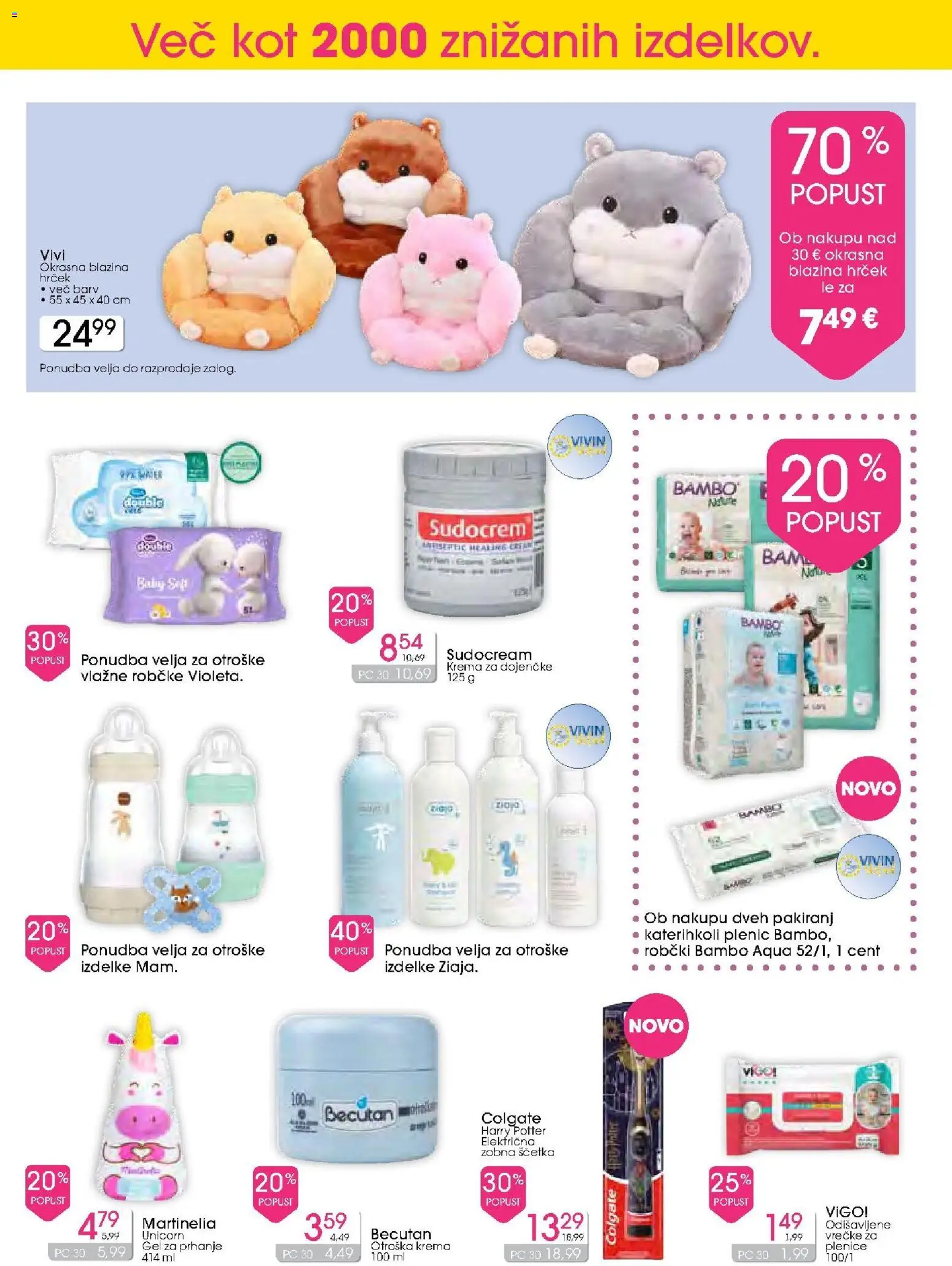 Novi Tuš drogerija katalog ponudbe – veljaven od 12.08.2026 | Stran: 10 | Izdelki: Gel za prhanje, Plenice, Blazina, Robčki