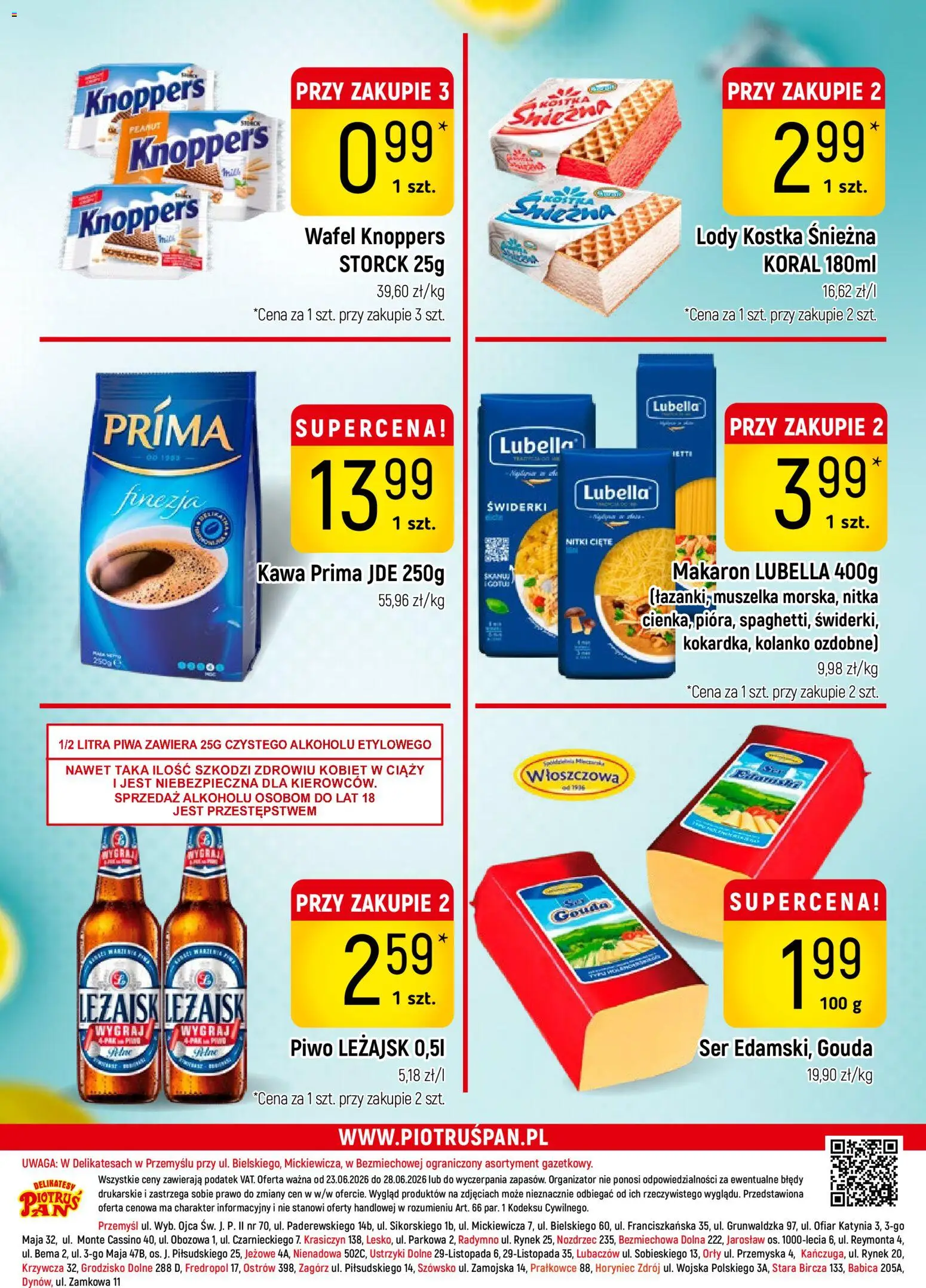 Piotruś Pan gazetka od 23.06.2026 | Strona: 16 | Produkty: Ser, Kawa, Piwo, Makaron
