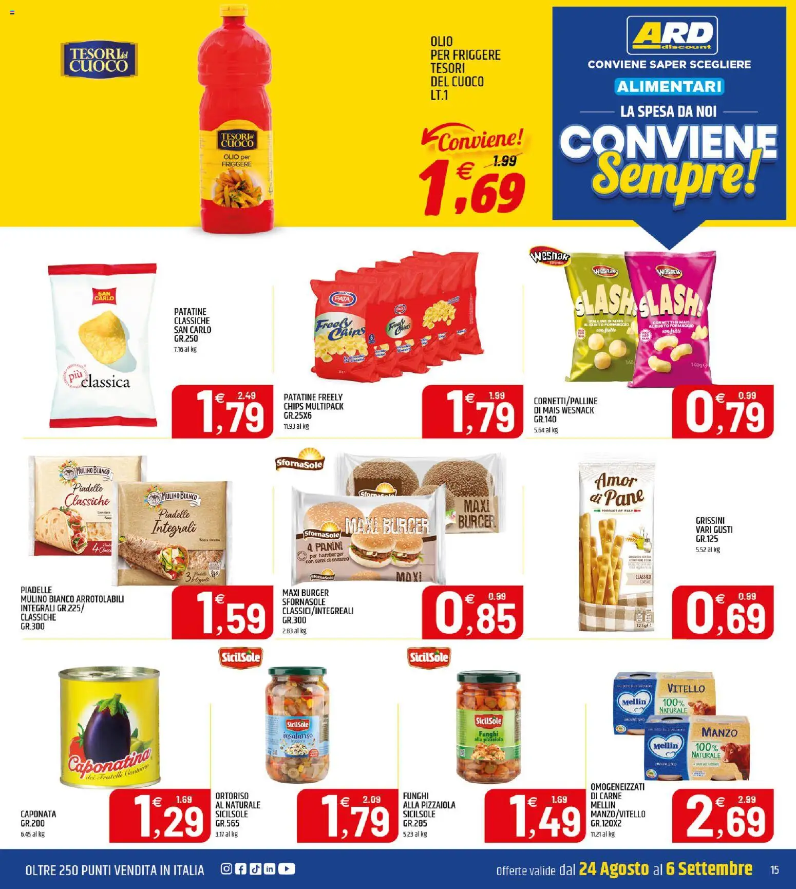 Volantino ARD Discount del 24/08/2026 | Pagina: 15 | Prodotti: Manzo, Data, Carne, Hamburger