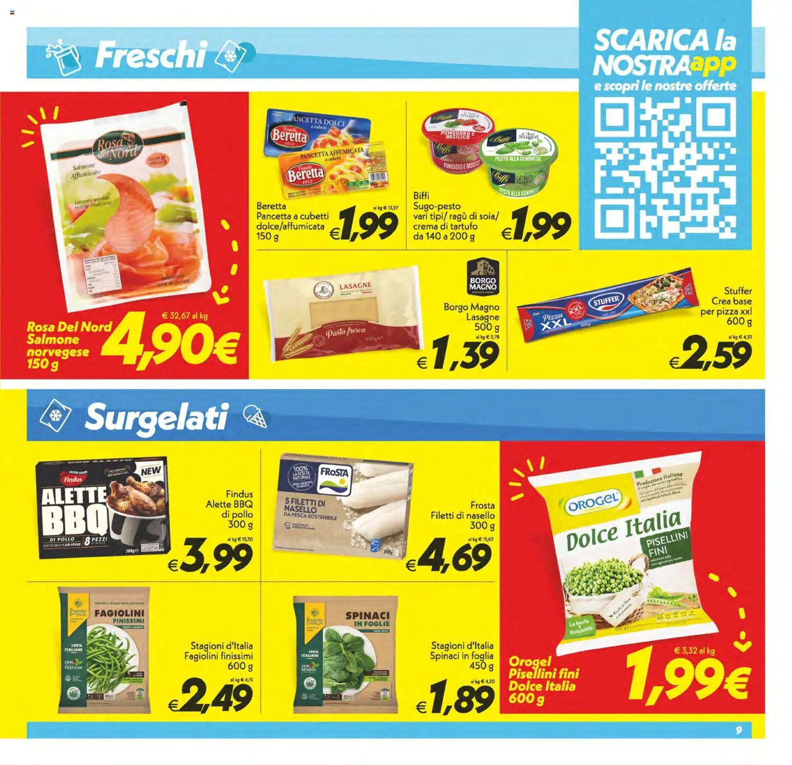 Volantino SuperConveniente del 11/08/2026 | Pagina: 9 | Prodotti: Crema, Pollo, Spinaci, Fagiolini