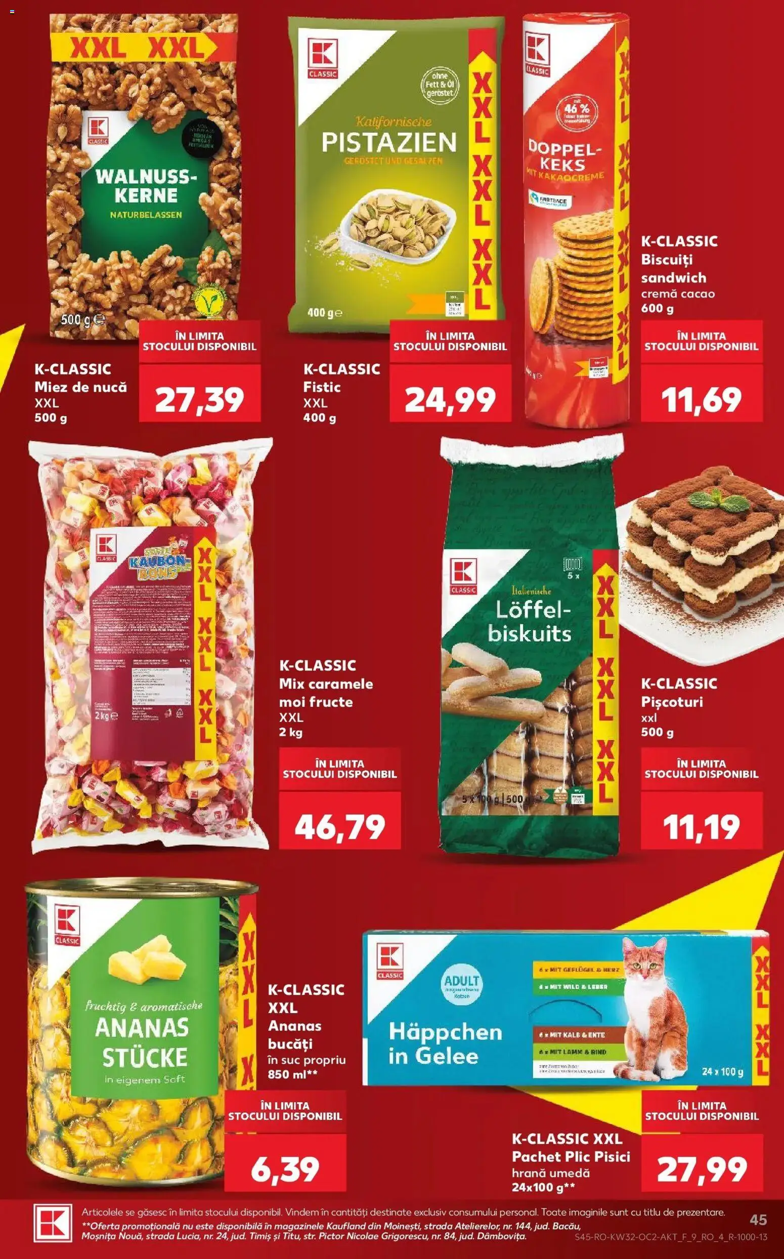 Noul catalog Kaufland – valabil de la 05.08.2026 | Pagină: 45 | Produse: Fistic, Ananas, Biscuiți, Caramele