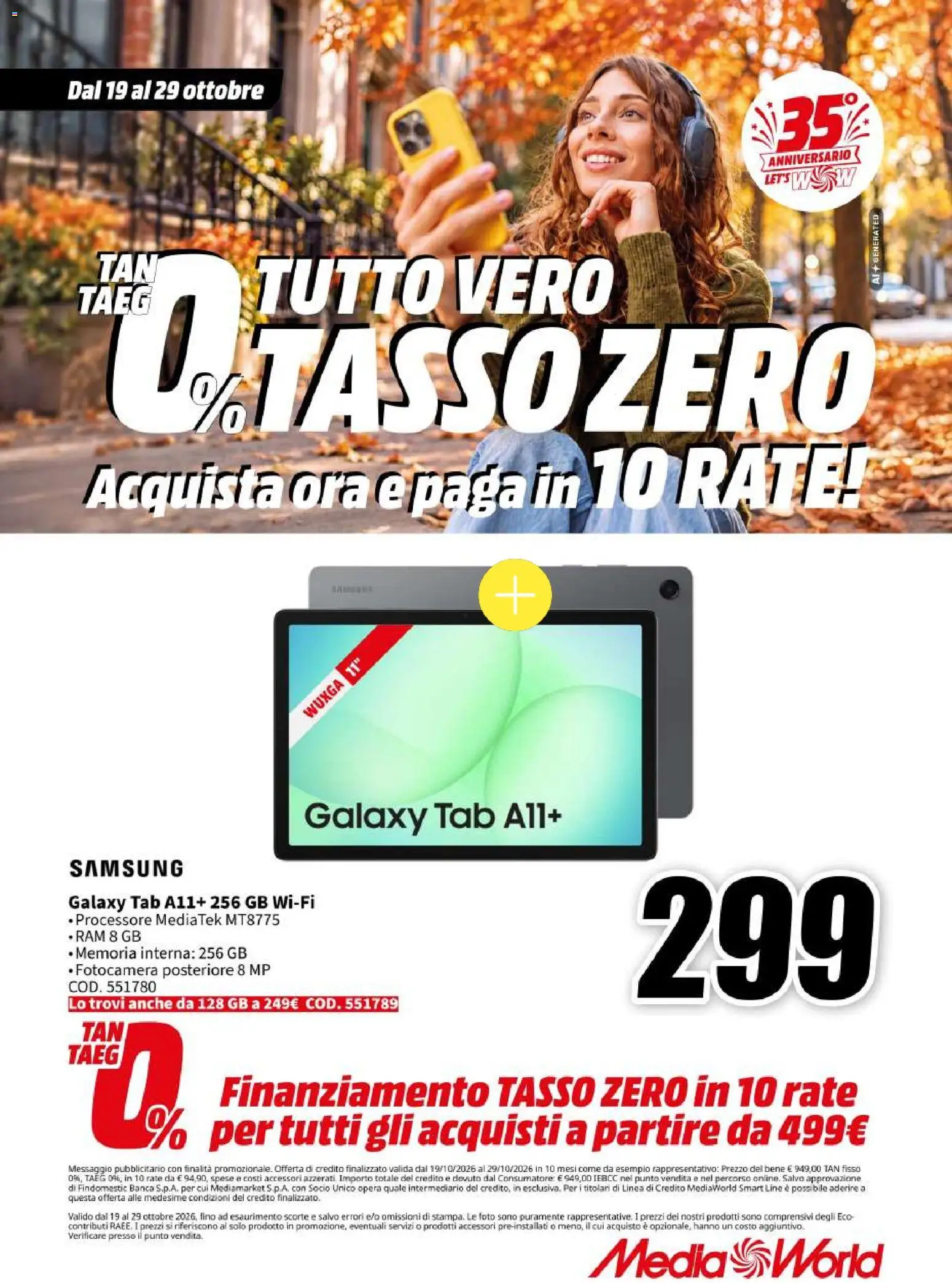 Volantino Media World del 19/10/2026 | Pagina: 15 | Prodotti: Samsung Galaxy, Fotocamera, Samsung
